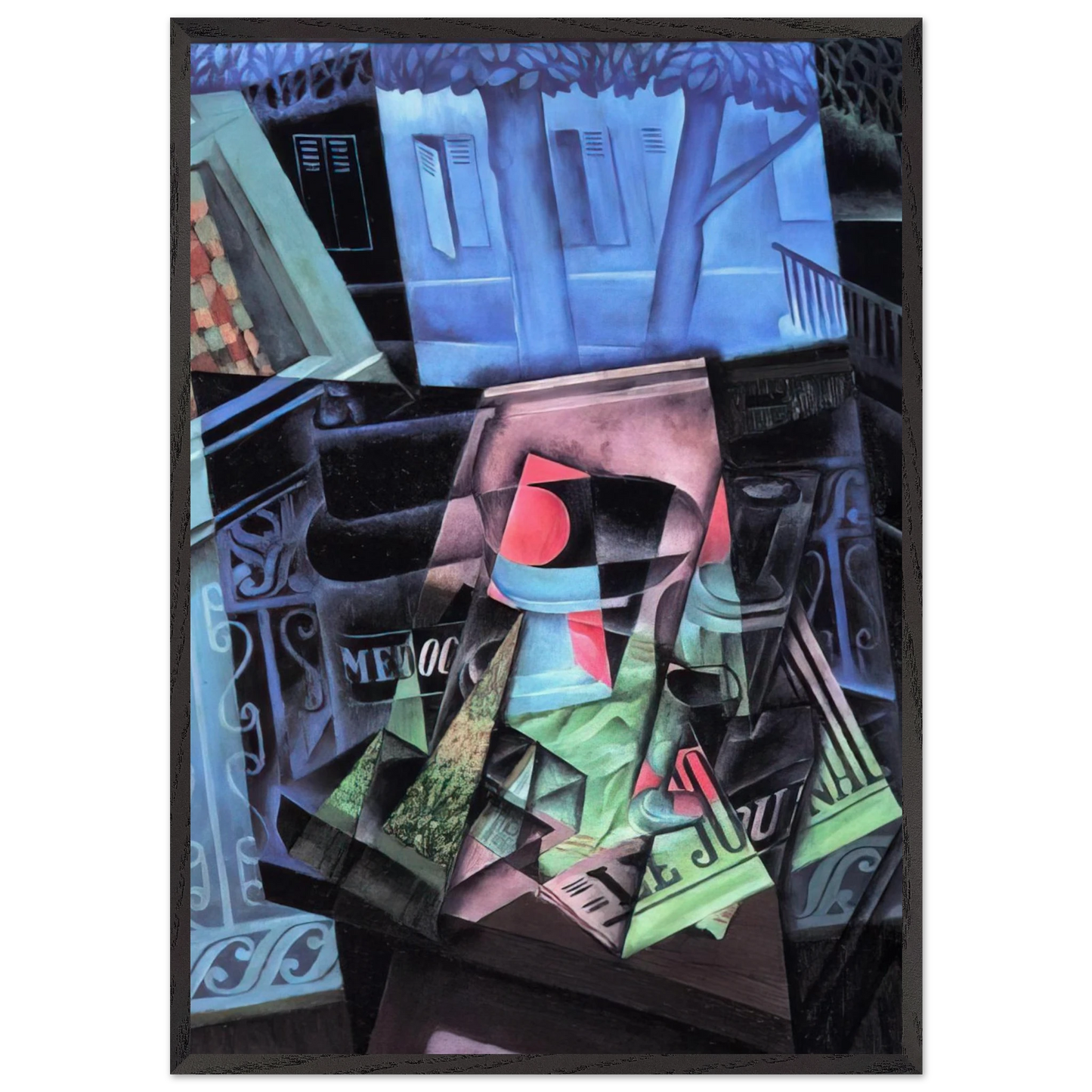 STILL LIFE BEFORE AN OPEN WINDOW PLACE RAVIGNAN 1915 - Juan Gris Framed Art Print – Black Wooden Frame - Default Title - -Framed Art Print