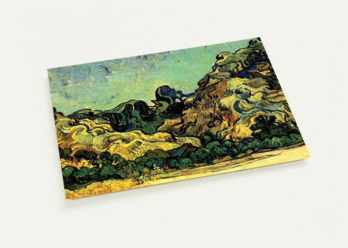 Mountains at Saint-Remy with Dark Cottage By Vincent van Gogh Pack of 10 Post Cards | Vincent van Gogh Post Cards | A6 (10.5 x 14.8 cm) - 4.1 x 5.8 inches