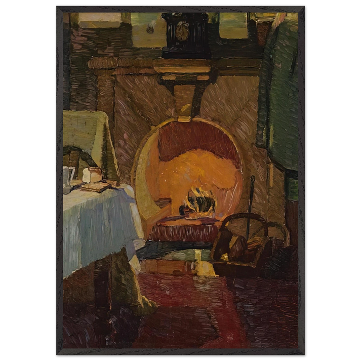Firelight - 1919 - Grace Cossington Smith 70x100 cm / 28x40 inches Framed Art Print – Black Wooden Frame