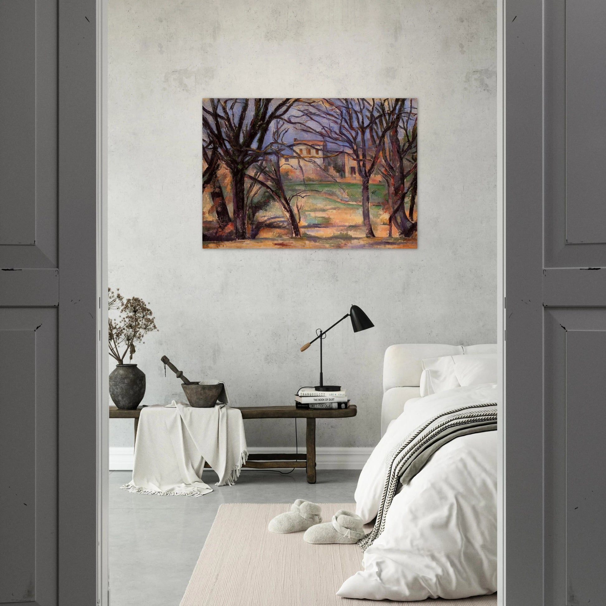 Trees and houses - Paul Cézanne Brushed Aluminum Print - 70x100 cm / 28x40 inches | Paul Cézanne Aluminum Print | Paul Cézanne Prints