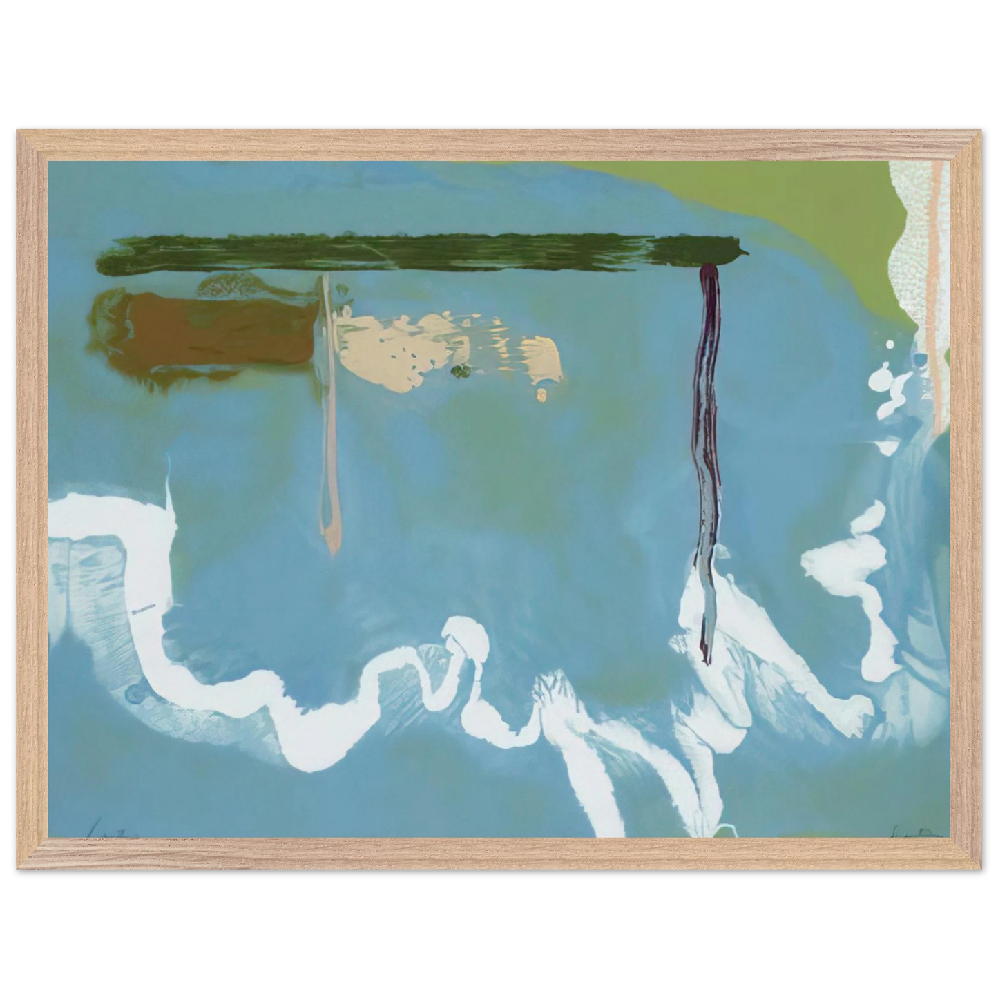 Helen Frankenthaler - Skywriting - 1997 Wall art - 40x50 cm / 16x20 inches - Premium Wooden Framed Poster With Fine Art Paper - Wood frame