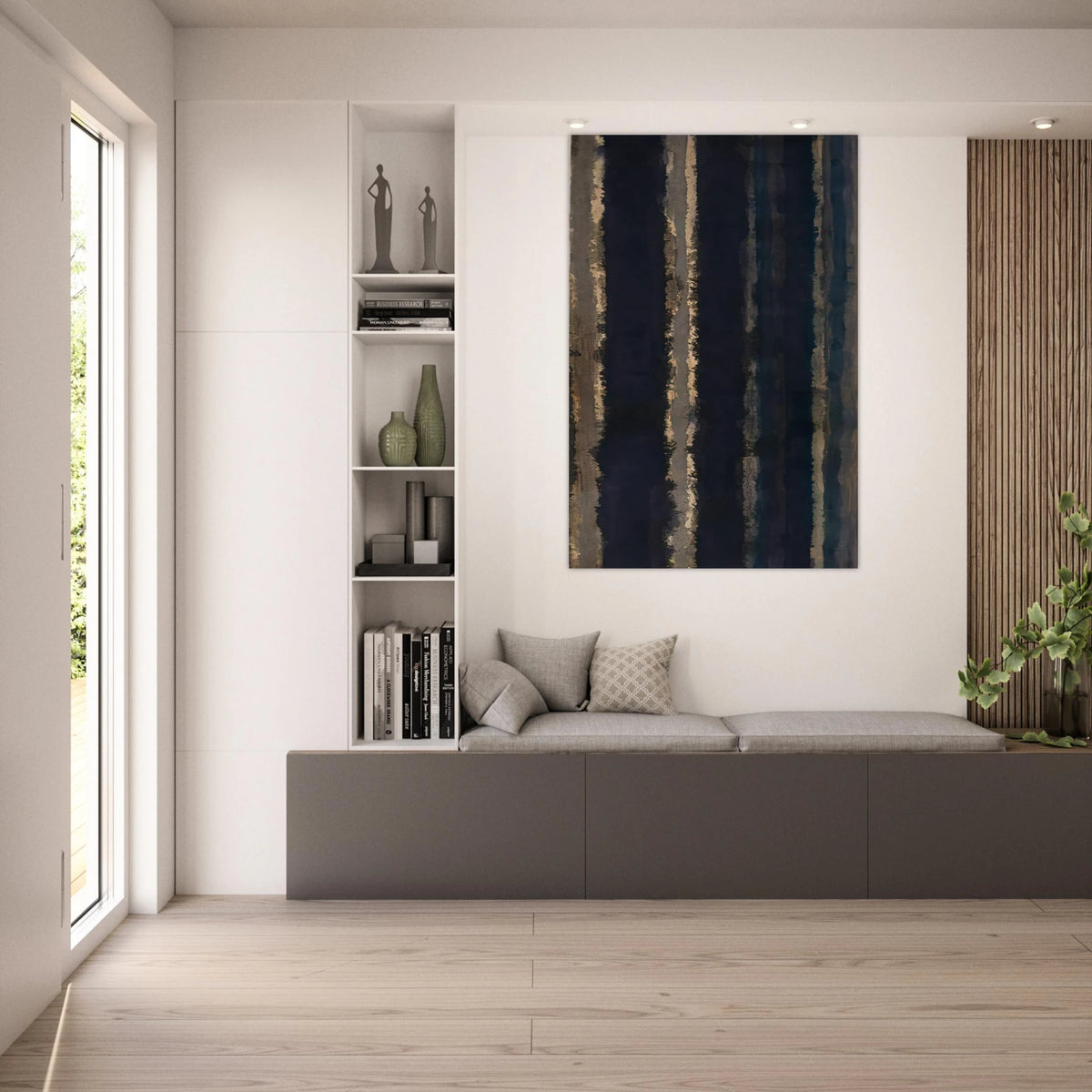 Burnt Umber and Ultramarine - 1978 - Yun Hyong-keun Art Prints - 100x150 cm / 40x60″ inches | Yun Hyong-keun Poster | Yun Hyong-keun Prints