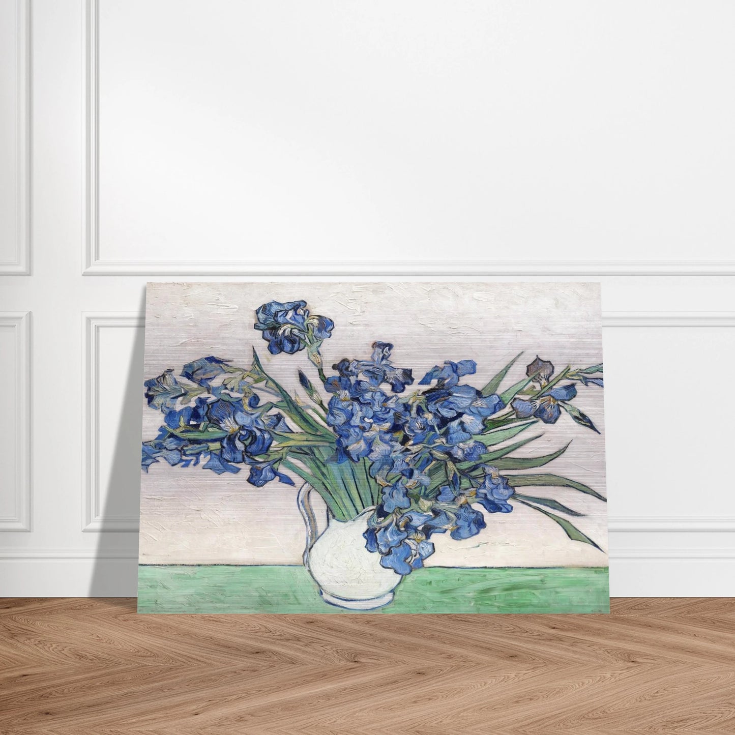 Vase with Irises - Vincent van Gogh Brushed Aluminum Print - 70x100 cm / 28x40 inches | Vincent van Gogh Aluminum Print | Vincent van Gogh Prints