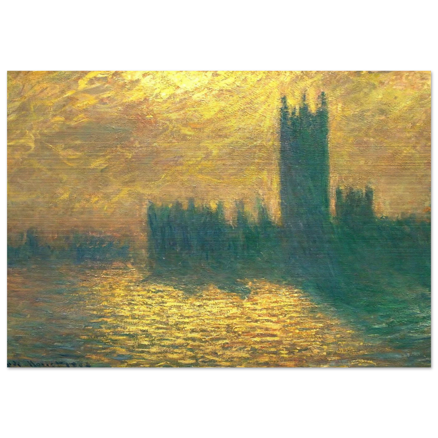 Houses of Parliament - claude monet Brushed Aluminum Print - 70x100 cm / 28x40 inches | claude monet Aluminum Print | claude monet Prints