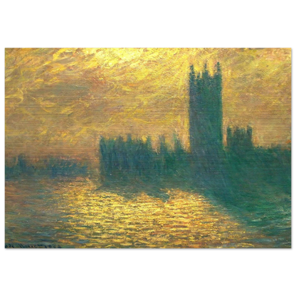 Houses of Parliament - claude monet Brushed Aluminum Print - 70x100 cm / 28x40 inches | claude monet Aluminum Print | claude monet Prints