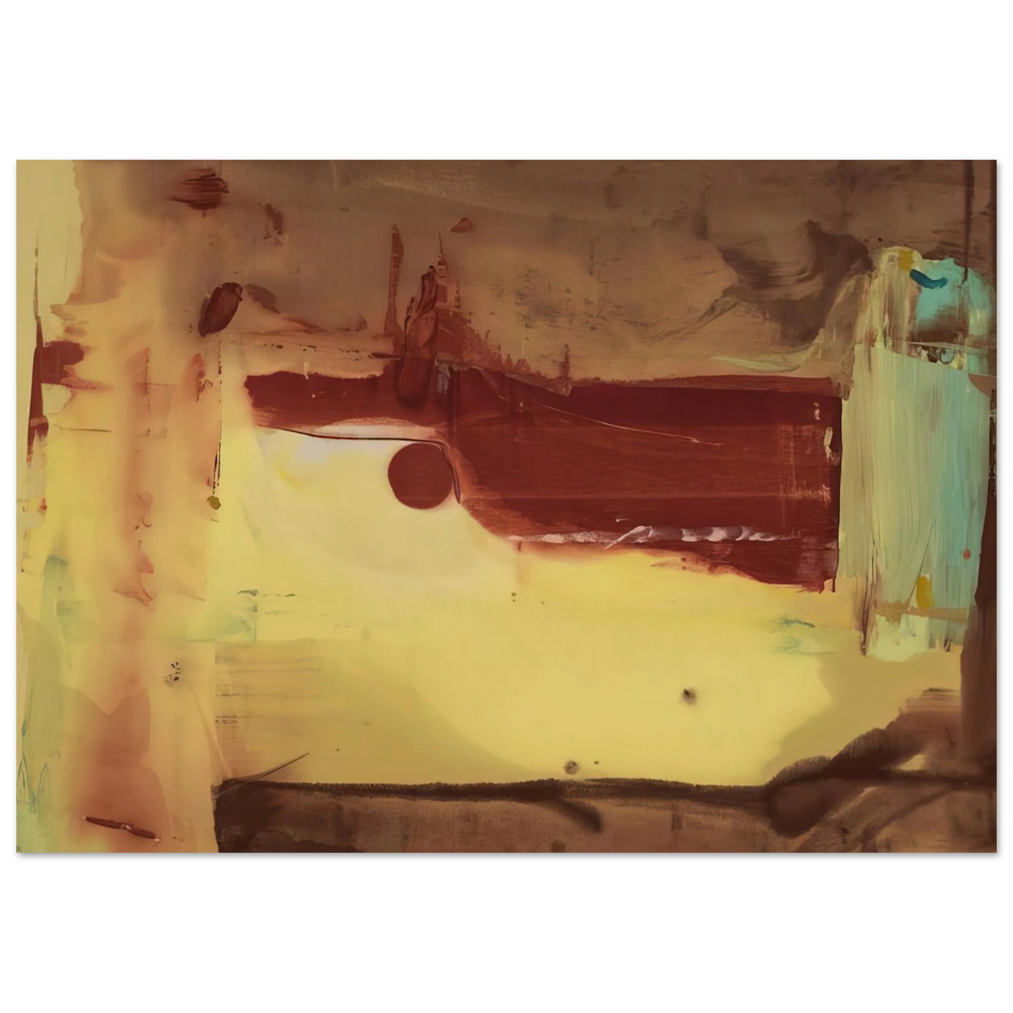 Helen Frankenthaler - Desert Pass - 1976 Wall art - 13x18 cm / 5x7 inches - Premium Wooden Framed Poster With Fine Art Paper - White frame