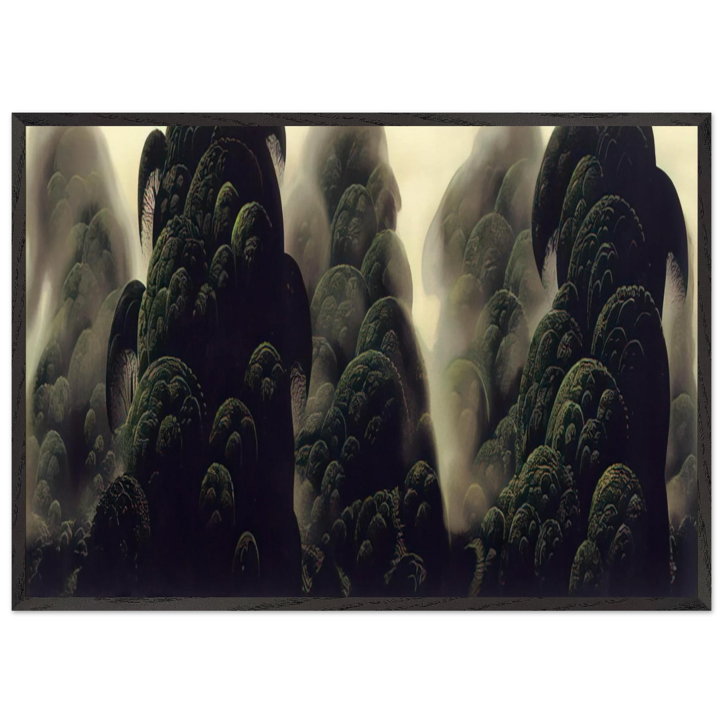 Spirit Grove - Eyvind Earle 70x100 cm / 28x40 inches Framed Art Print – Black Wooden Frame