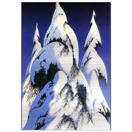 Snow Trees - Eyvind Earle Brushed Aluminum Print - 70x100 cm / 28x40 inches | Eyvind Earle Aluminum Print | Eyvind Earle Prints
