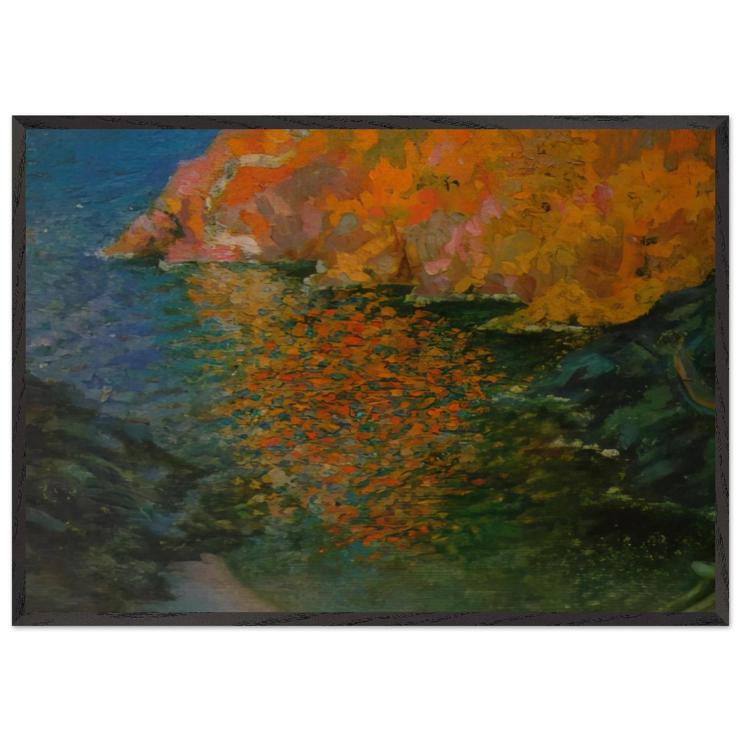 SMALL ROCKY BAY OF NANS CADAQUES 1921 - Salvador Dali Framed Art Print – Black Wooden Frame - Default Title - -Framed Art Print