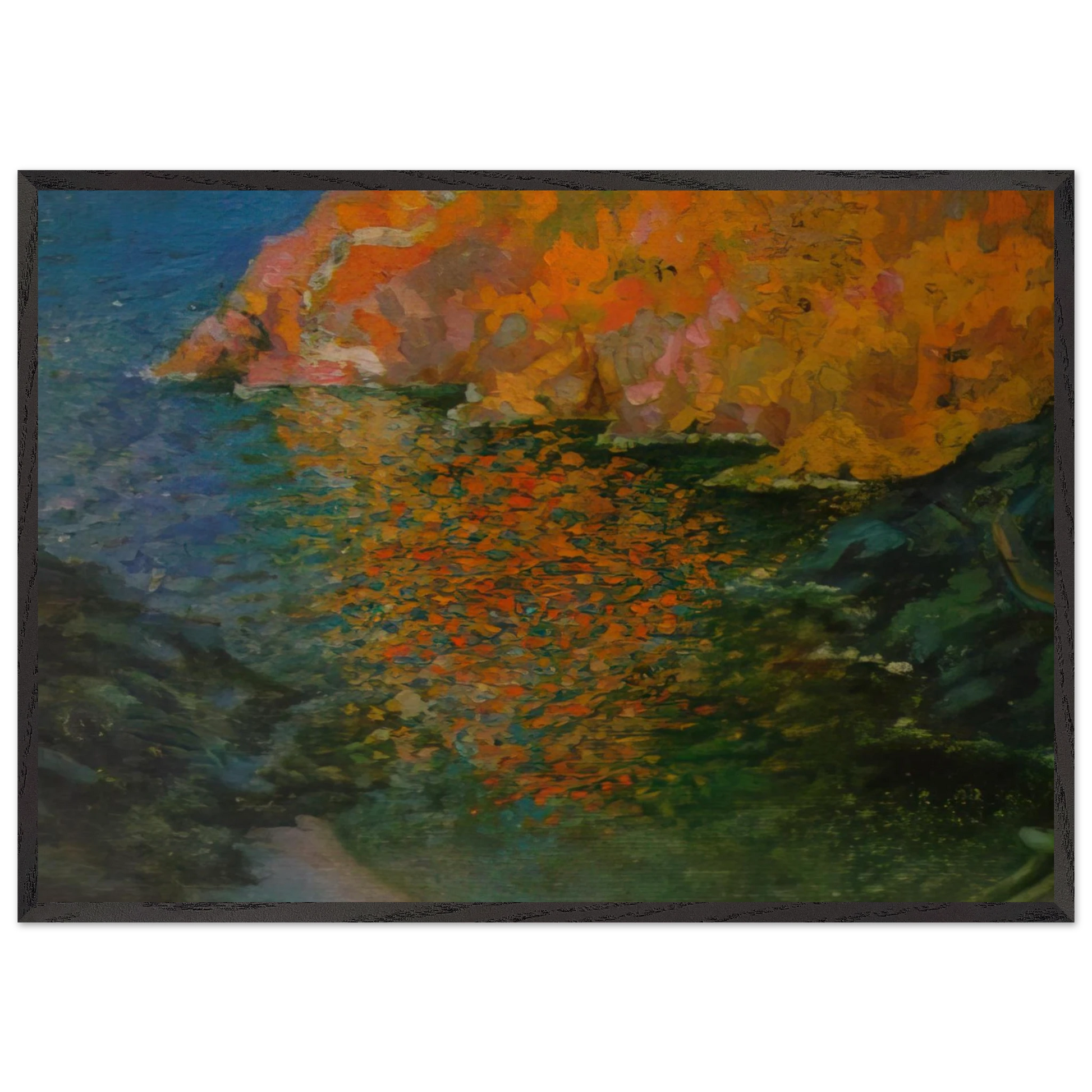 SMALL ROCKY BAY OF NANS CADAQUES 1921 - Salvador Dali Framed Art Print – Black Wooden Frame - Default Title - -Framed Art Print