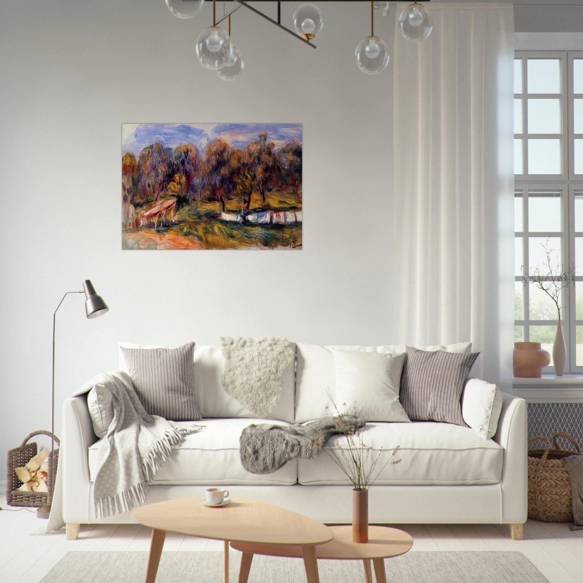 Landscape with Orchard - Pierre-Auguste Renoir Brushed Aluminum Print - 70x100 cm / 28x40 inches | Pierre-Auguste Renoir Aluminum Print | Pierre-Auguste Renoir Prints