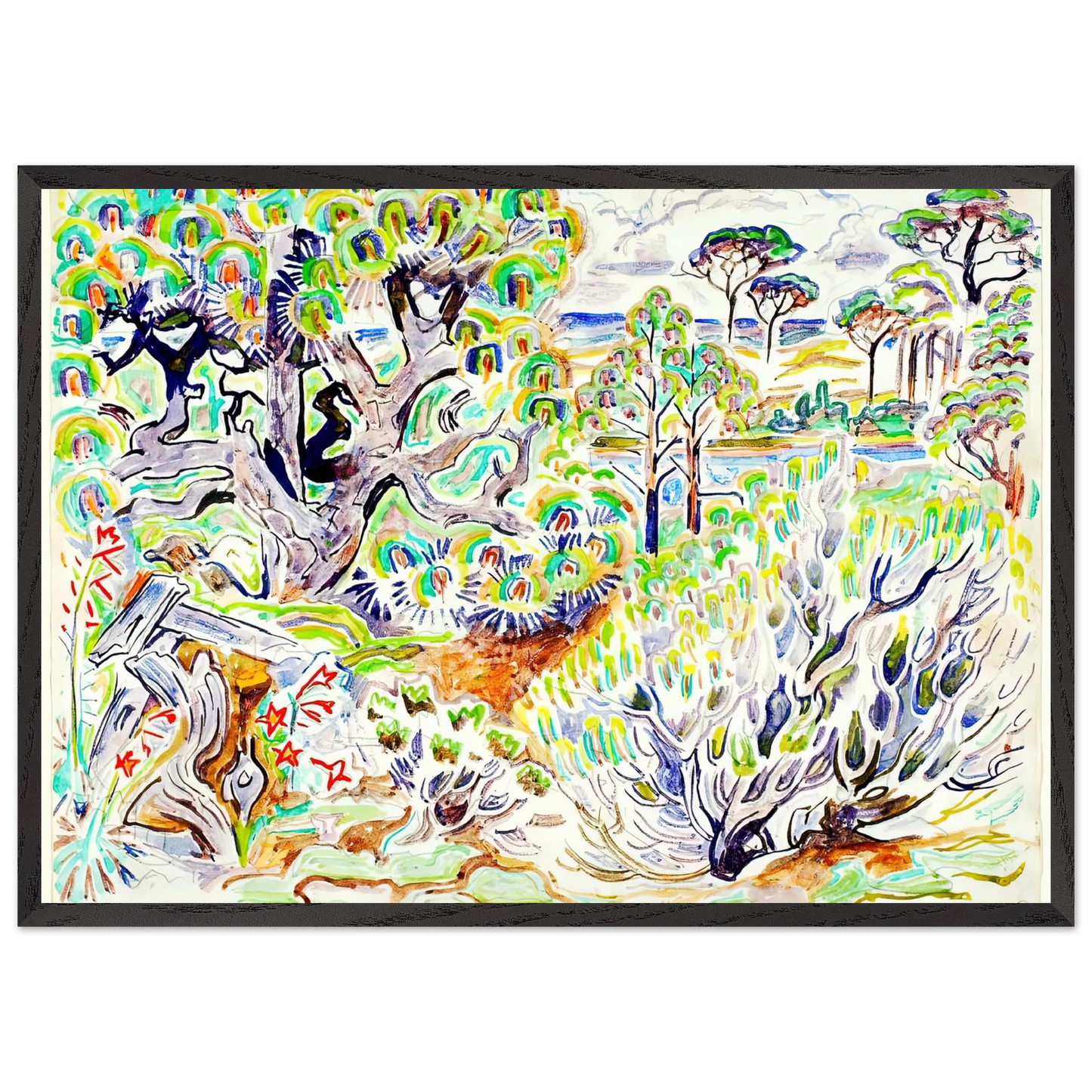 Walter Inglis Anderson - Walter Anderson Wall art - 20x25 cm / 8x10 Inches - Premium Wooden Framed Poster With Fine Art Paper - Black frame