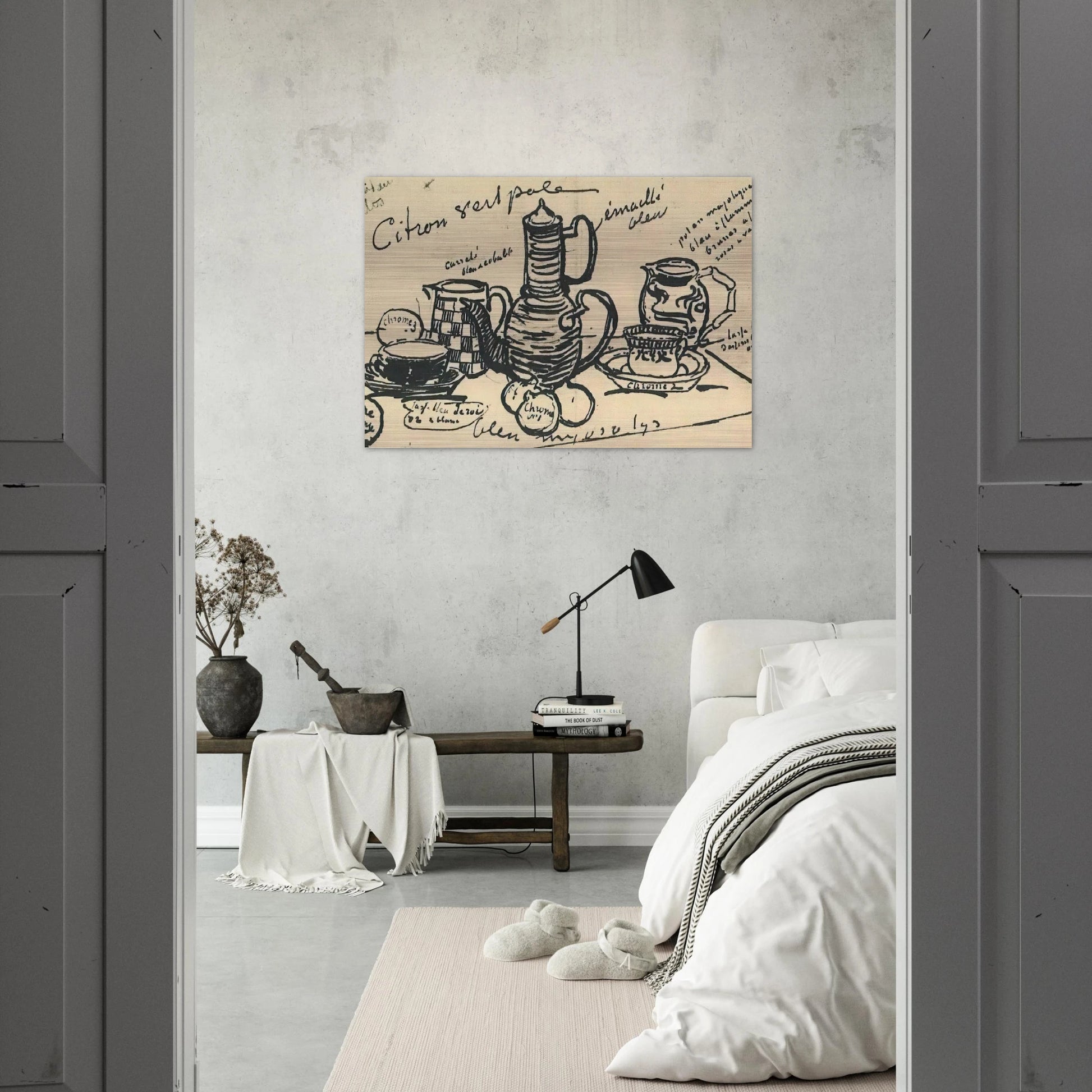 Still Life with Coffee Pot - Vincent van Gogh Brushed Aluminum Print - 70x100 cm / 28x40 inches | Vincent van Gogh Aluminum Print | Vincent van Gogh Prints