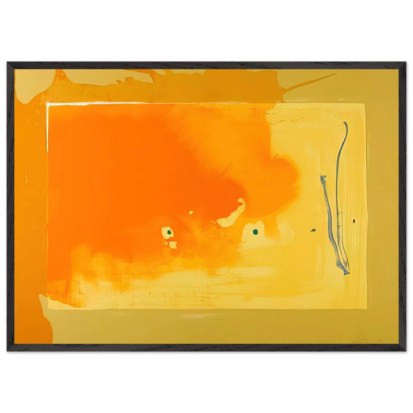 Helen Frankenthaler - Bilbao - 1998 Wall art - 15x20 cm / 6x8 inches - Premium Wooden Framed Poster With Fine Art Paper - Black frame