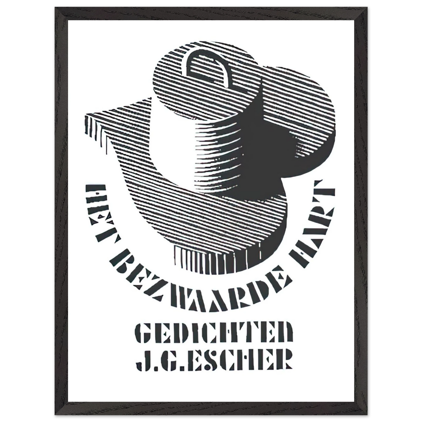 MC Escher - ESCHER (26) Wall Art - 21x29.7 cm / 8x12" - Premium Wooden Framed Poster With Fine Art Paper - Black frame