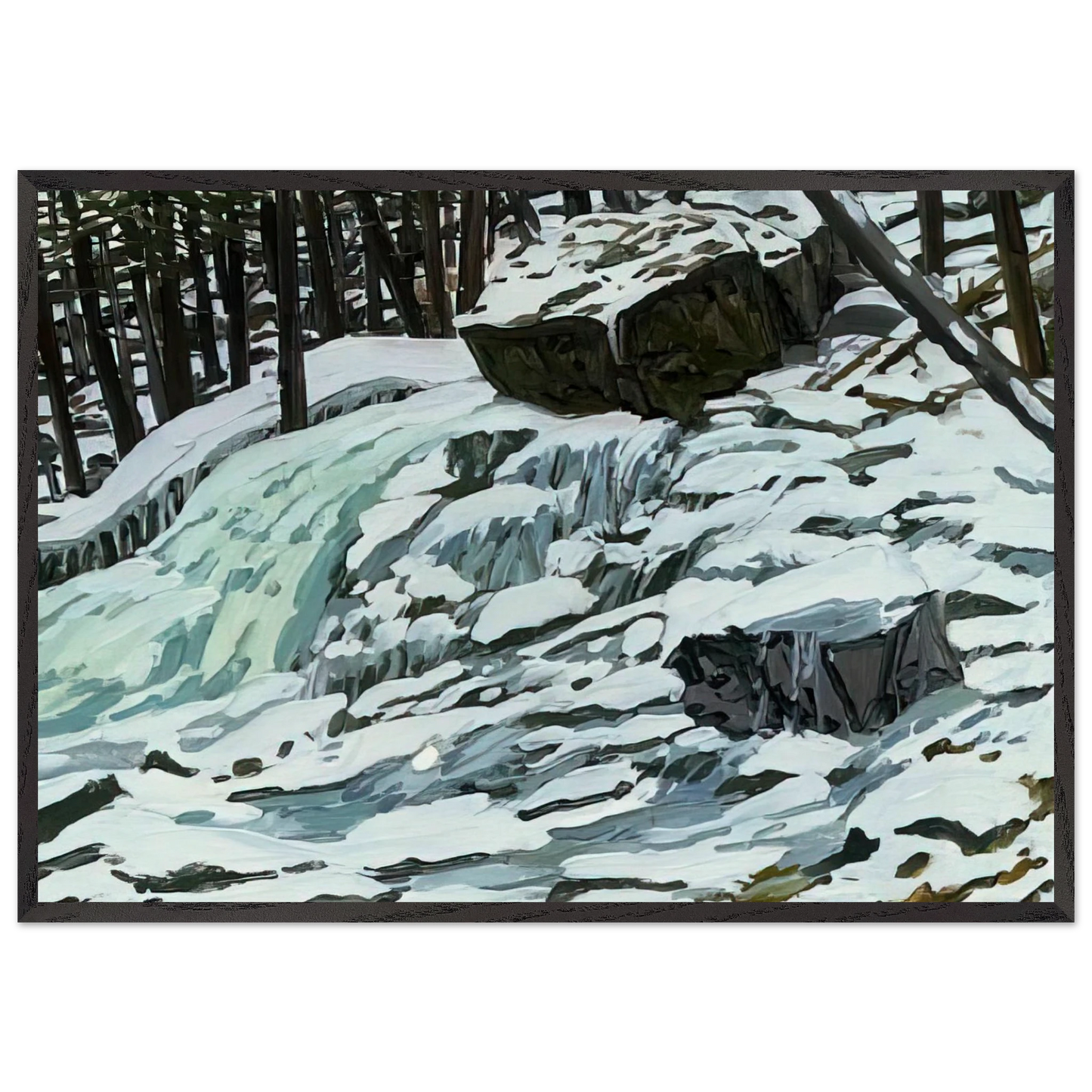 Study for Aqua Spring - 1997 - Neil Welliver Framed Art Print – Black Wooden Frame - Default Title - -Framed Art Print