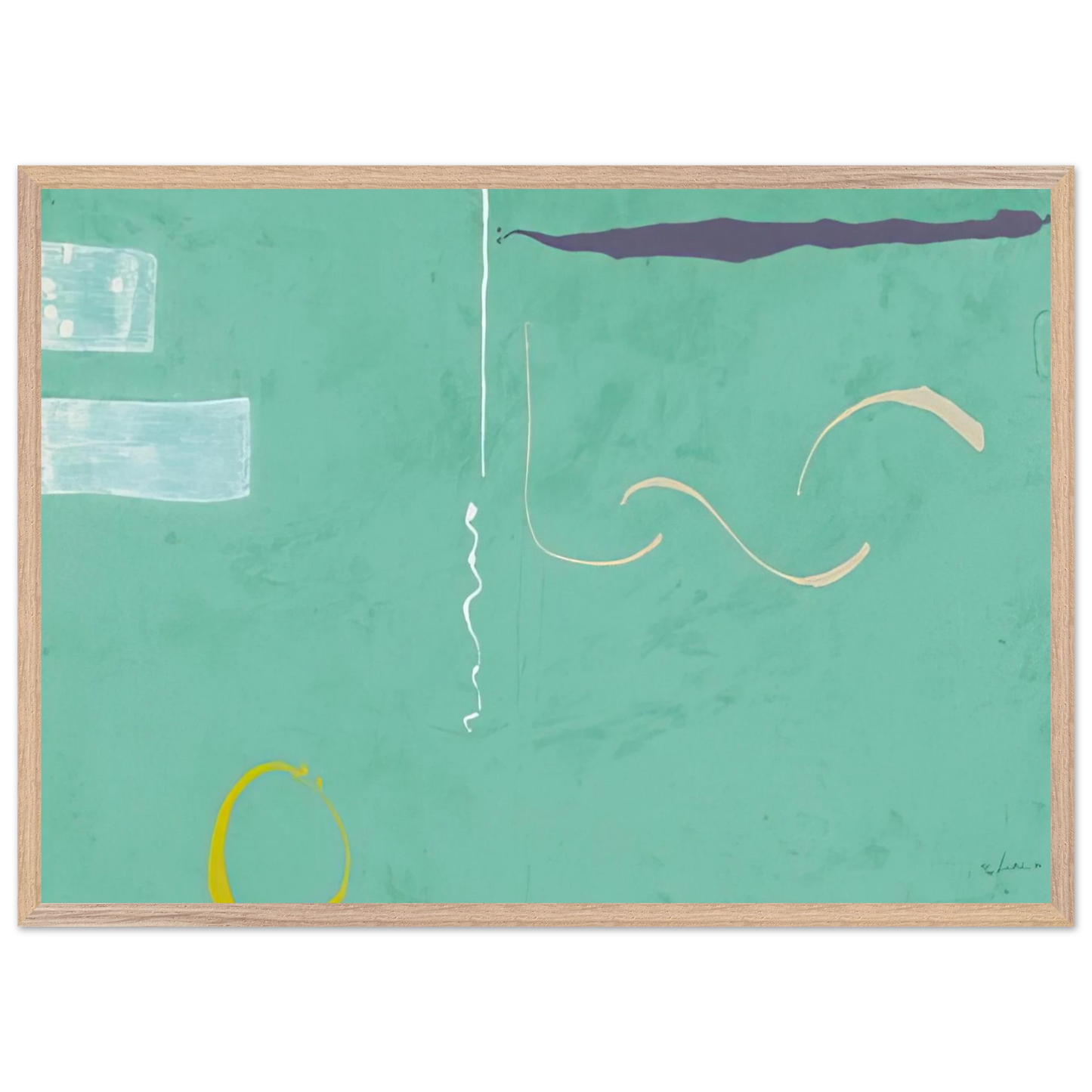 Helen Frankenthaler - Tahiti - 1989 Wall art - 50x70 cm / 20x28 inches - Premium Wooden Framed Poster With Fine Art Paper - White frame