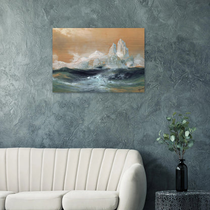 Icebergs - Thomas Moran Brushed Aluminum Print - 70x100 cm / 28x40 inches | Thomas Moran Aluminum Print | Thomas Moran Prints