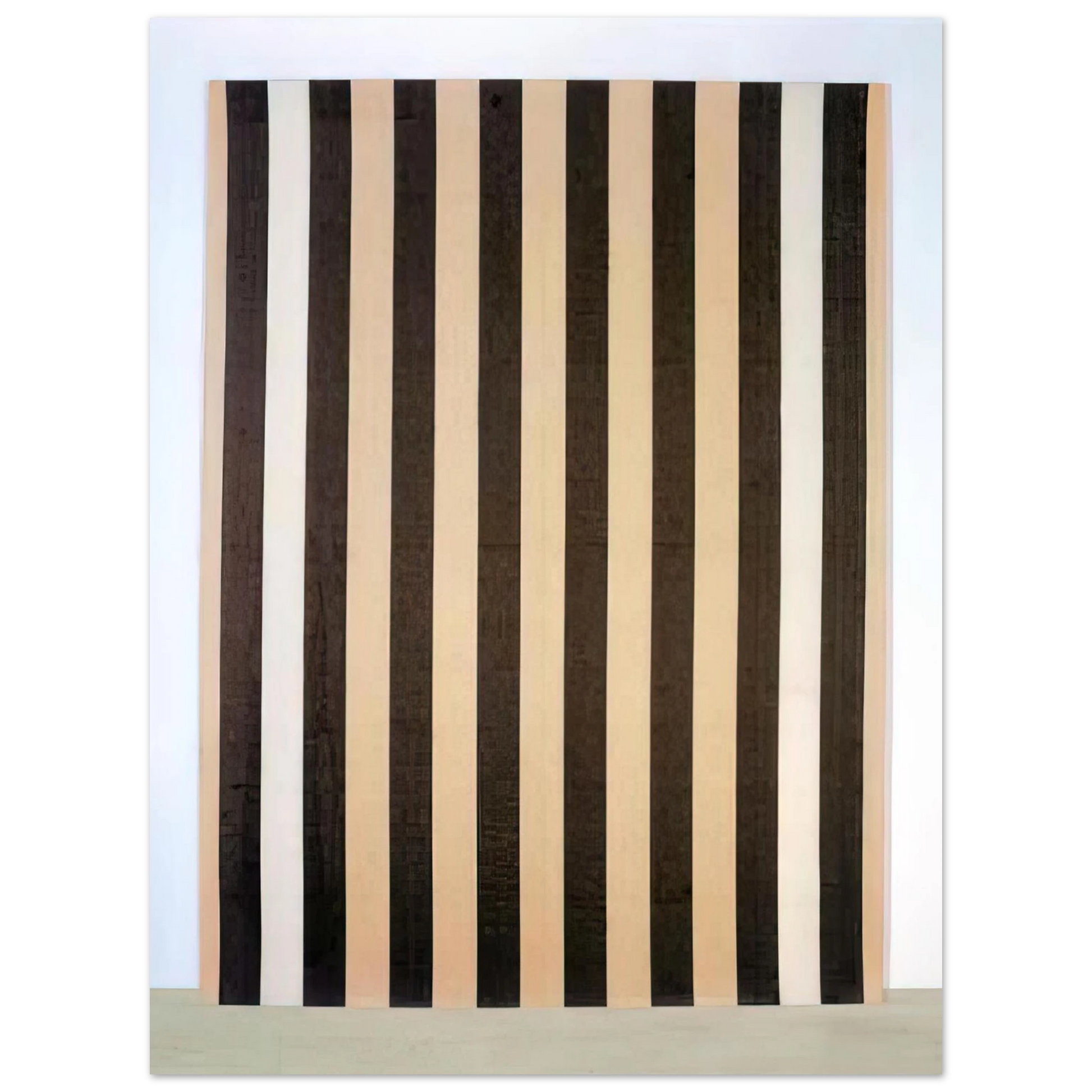 Daniel Buren - Peinture acrylique blanche sur tissu rayé blanc et marron - 1972 Fine Art Poster - Default Title