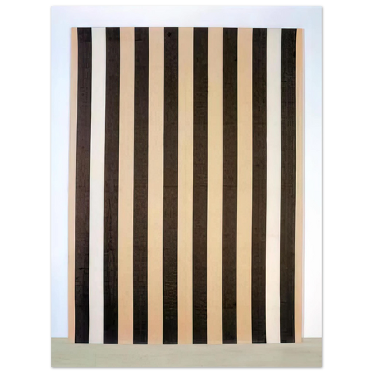 Daniel Buren - Peinture acrylique blanche sur tissu rayé blanc et marron - 1972 Fine Art Poster - Default Title