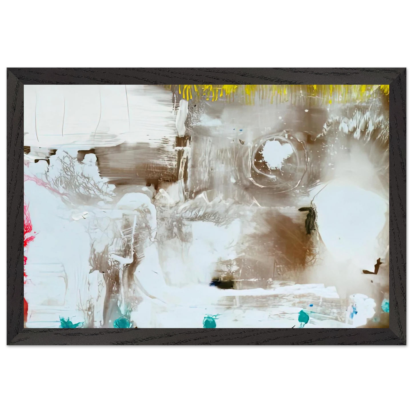 Helen Frankenthaler - Arctic Thaw, 1990- Wall Art - 21x29.7 cm / 8x12" - Premium Wooden Framed Poster With Fine Art Paper - Black frame