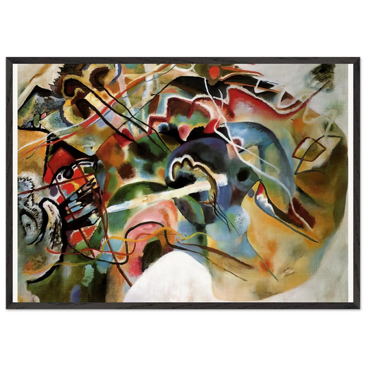PICTURE WITH A WHITE BORDER 1913 - Wassily Kandinsky Framed Art Print – Black Wooden Frame - Default Title - -Framed Art Print