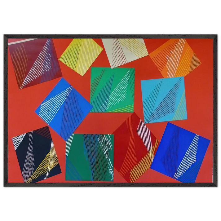 Wig-Wam - 1991 - Piero Dorazio 70x100 cm / 28x40 inches Framed Art Print – Black Wooden Frame