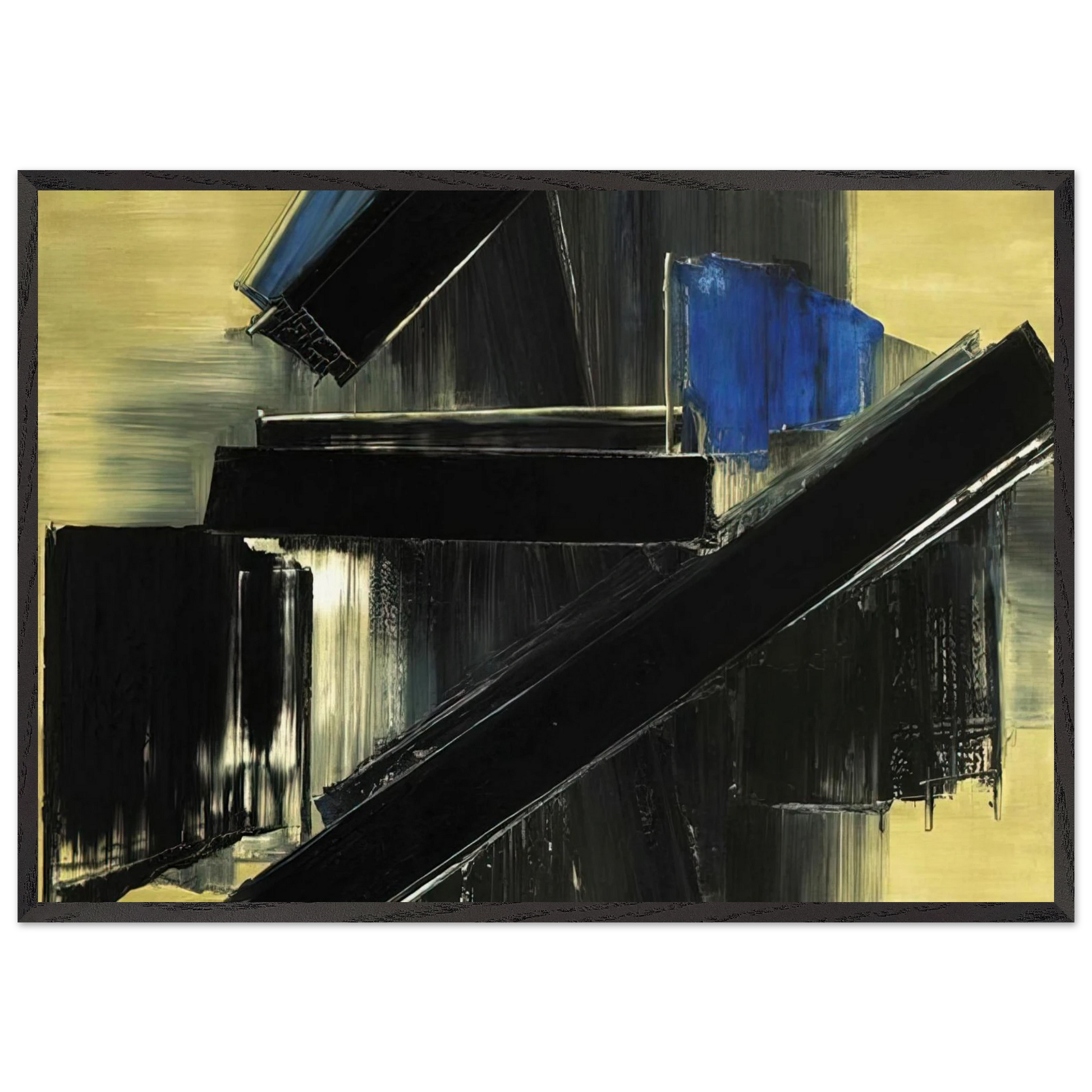 Peinture 21 Juillet 1958 - 1958 - Pierre Soulages Framed Art Print – Black Wooden Frame - Default Title - -Framed Art Print