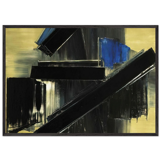 Peinture 21 Juillet 1958 - 1958 - Pierre Soulages Framed Art Print – Black Wooden Frame - Default Title - -Framed Art Print