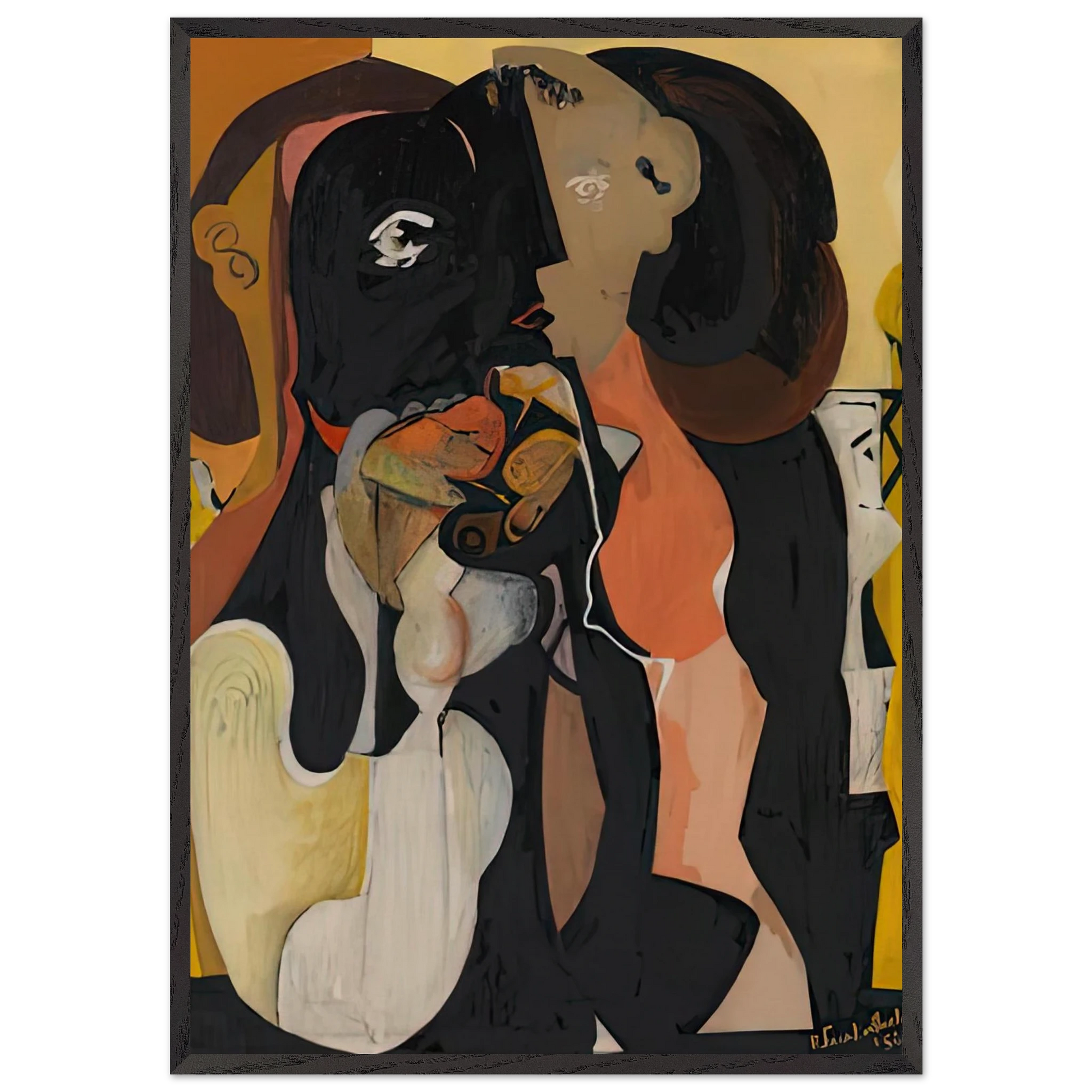 Woman 1950- - Helen Frankenthaler Framed Art Print – Black Wooden Frame - Default Title - -Framed Art Print