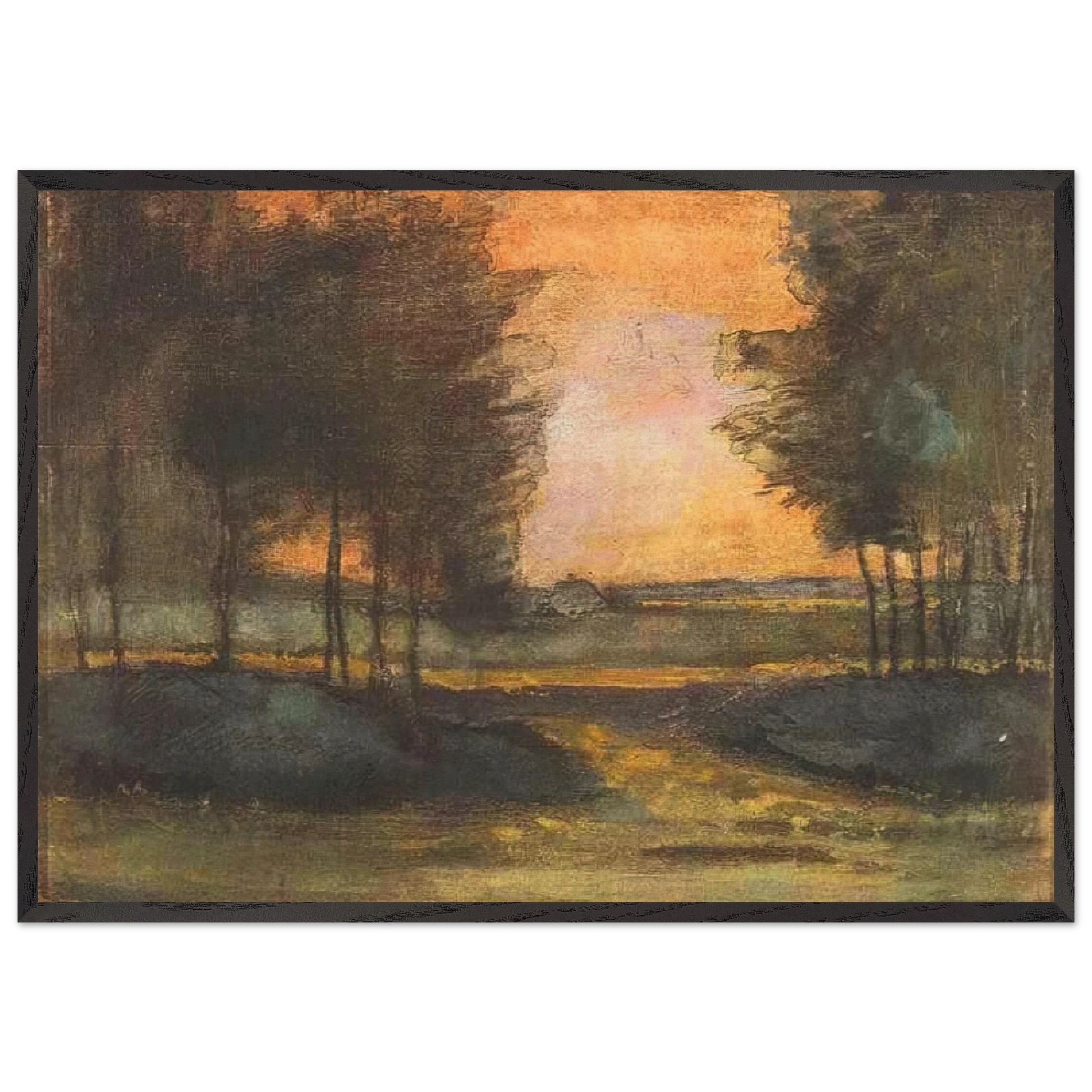 The Landscape in Drenthe - Vincent van Gogh Framed Art Print – Black Wooden Frame - Default Title - -Framed Art Print