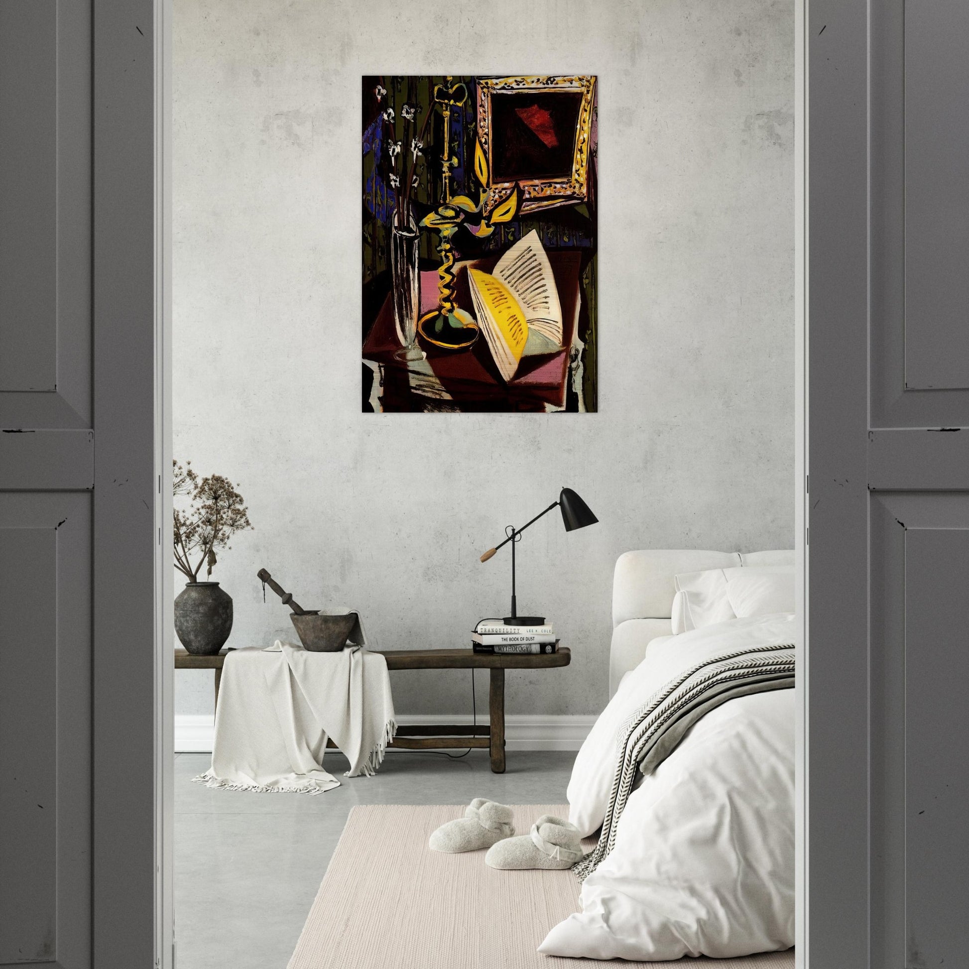 Still life with candlestick - 1937 - Pablo Picasso Brushed Aluminum Print - 70x100 cm / 28x40 inches | Pablo Picasso Aluminum Print | Pablo Picasso Prints
