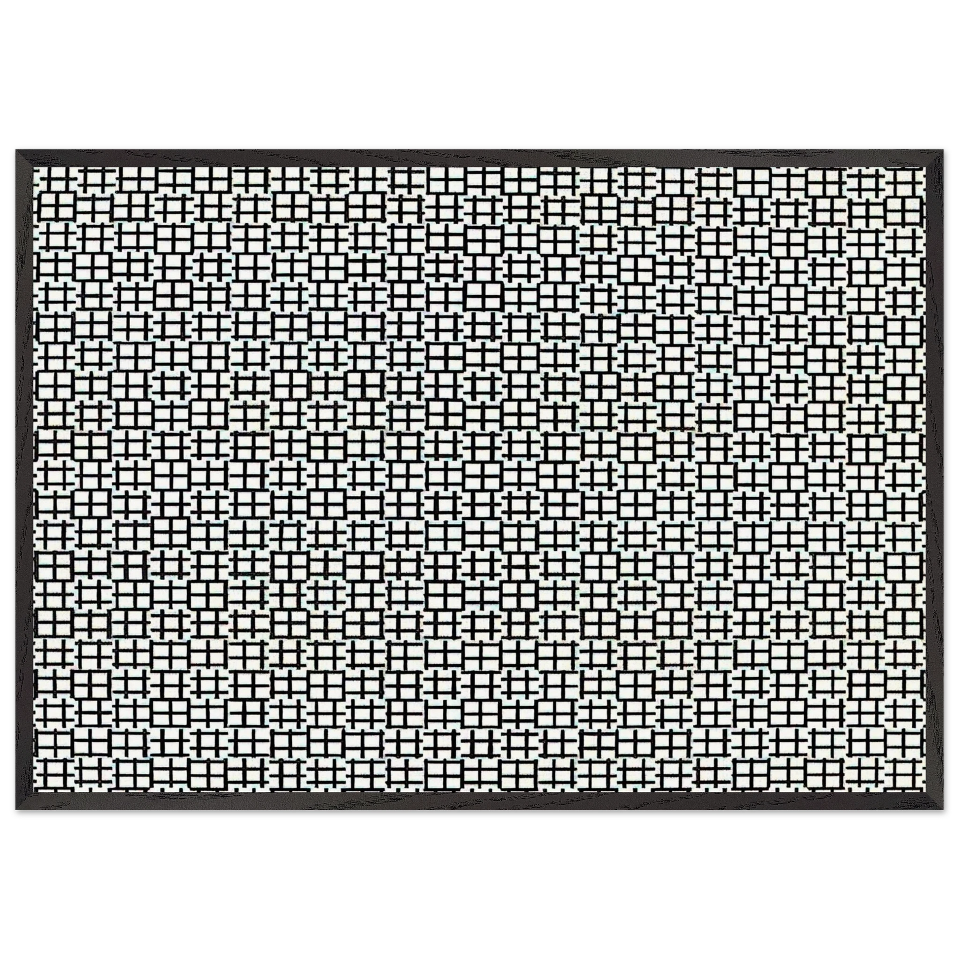 Untitled Verticals and Horizontals - 1970 - Francois Morellet Framed Art Print – Black Wooden Frame - Default Title - -Framed Art Print