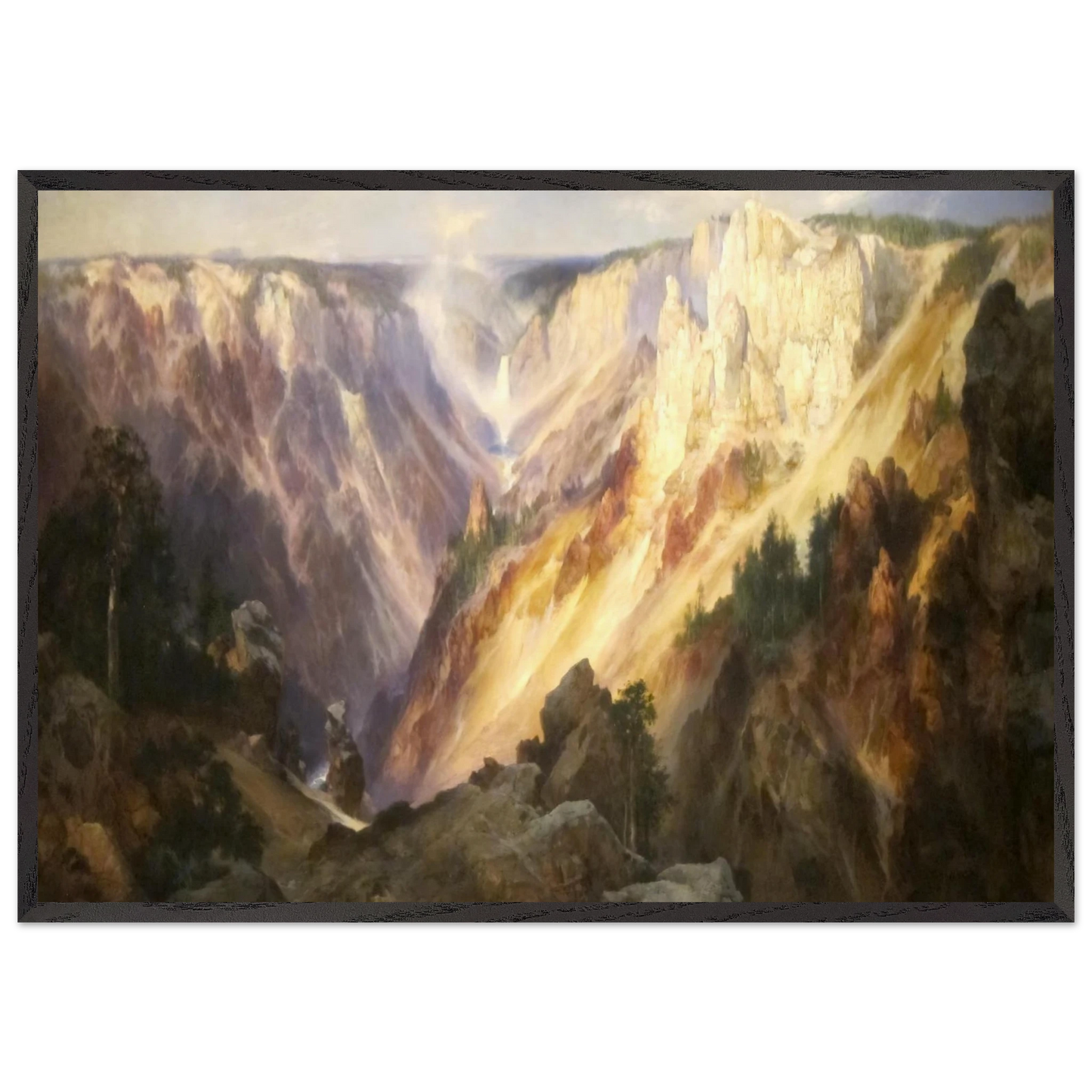 Grand Canyon of the Yellowstone - Thomas Moran Framed Art Print – Black Wooden Frame - Default Title - -Framed Art Print