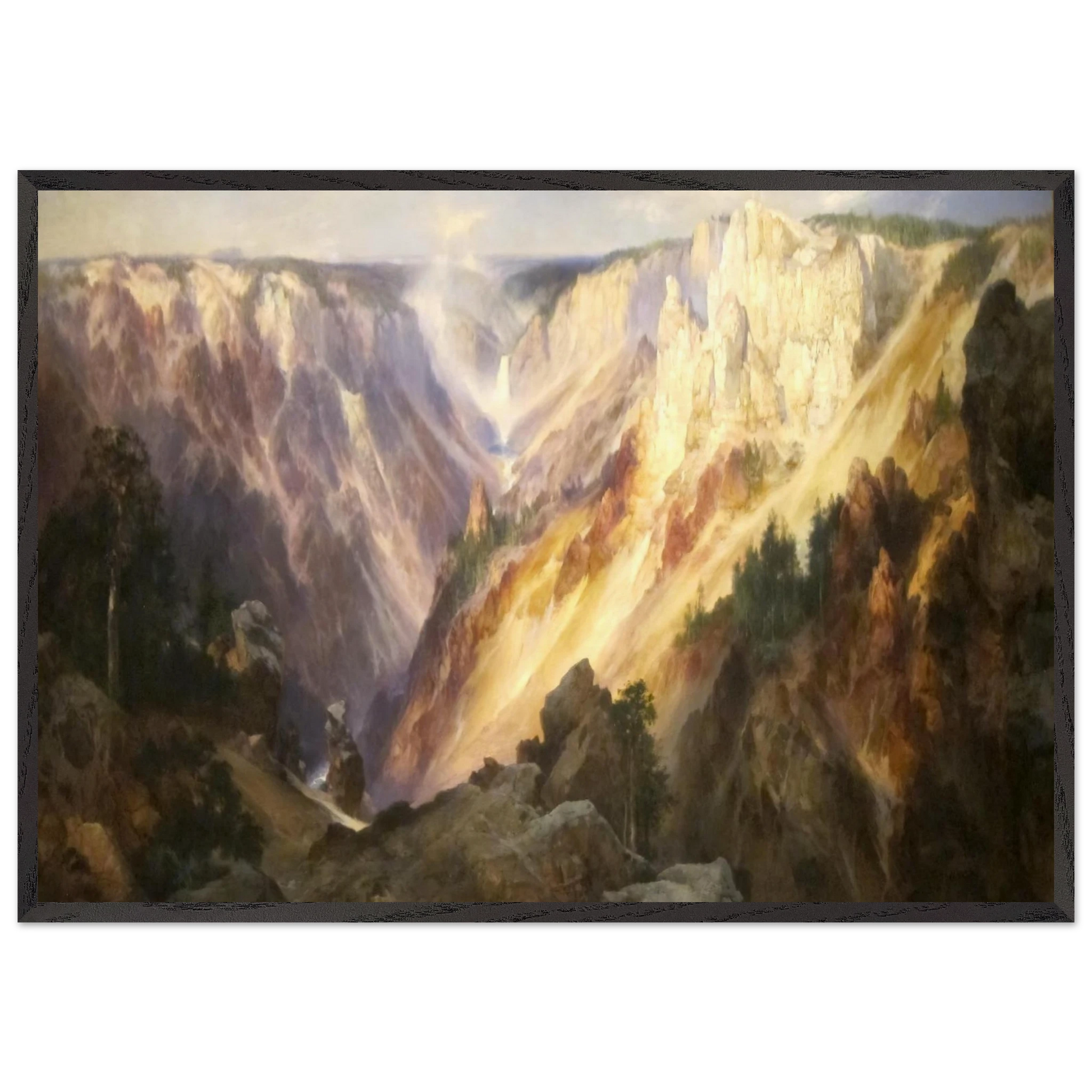 Grand Canyon of the Yellowstone - Thomas Moran Framed Art Print – Black Wooden Frame - Default Title - -Framed Art Print
