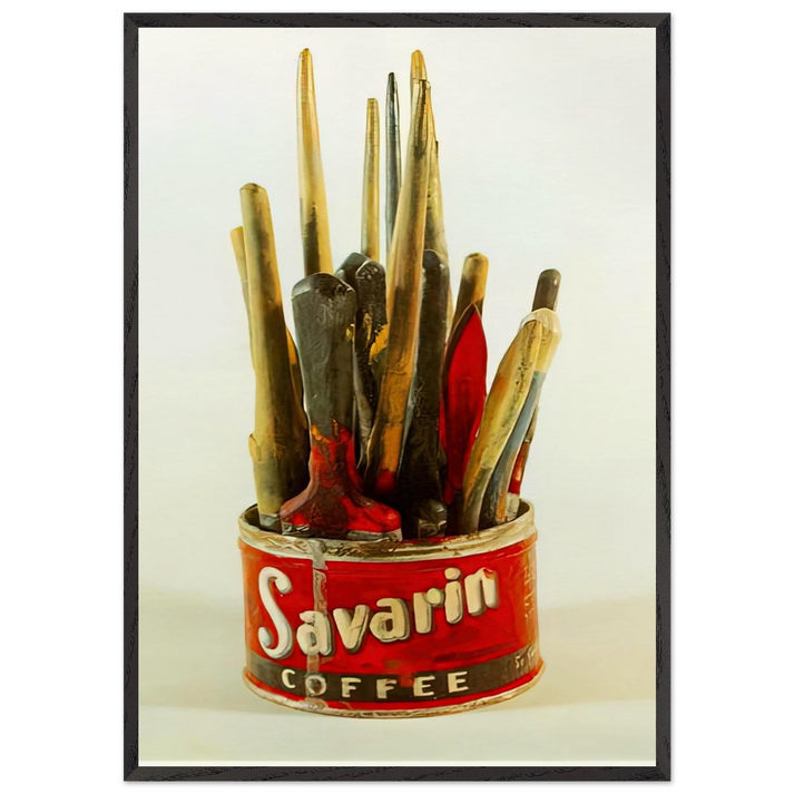 PAINTED BRONZE - Jasper Johns 70x100 cm / 28x40 inches Framed Art Print – Black Wooden Frame