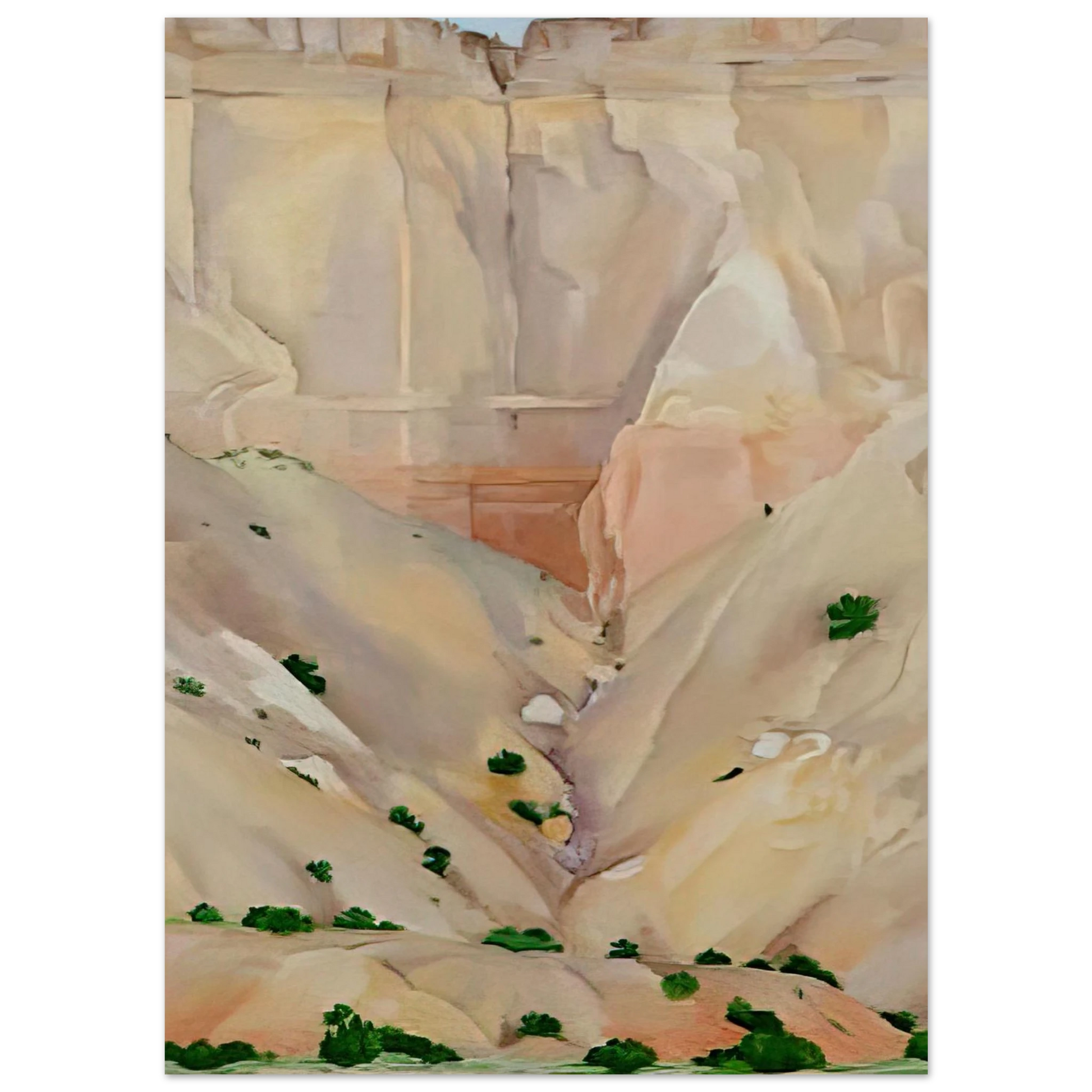 Georgia O'Keeffe - Cliffs Beyond Abiquiu, Dry Waterfall Fine Art Poster - 75x100 cm / 30x40 inches