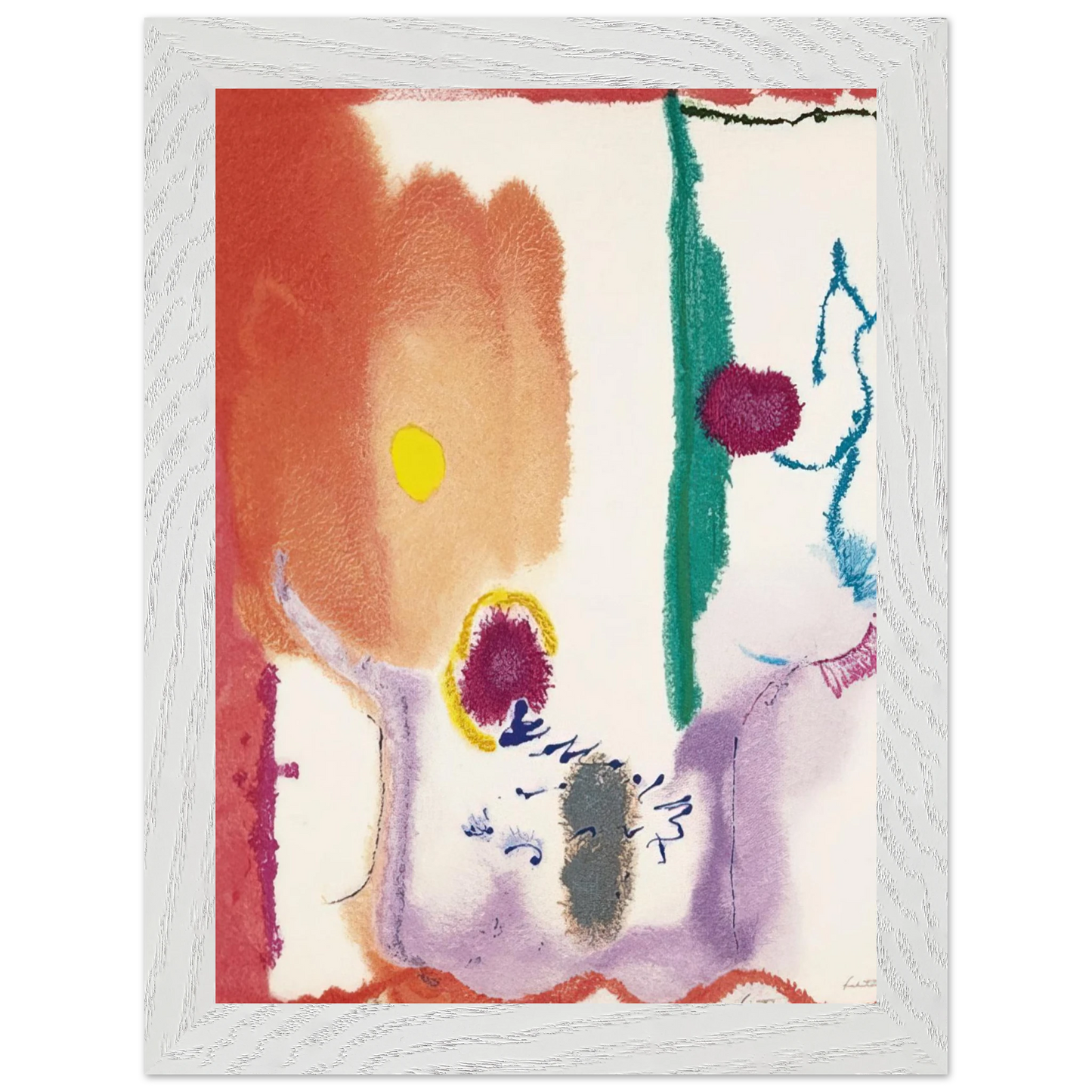 Helen Frankenthaler - Beginnings - 2002 Wall art - A1 (59.4 x 84.1  cm) - Premium Wooden Framed Poster With Fine Art Paper - Wood frame