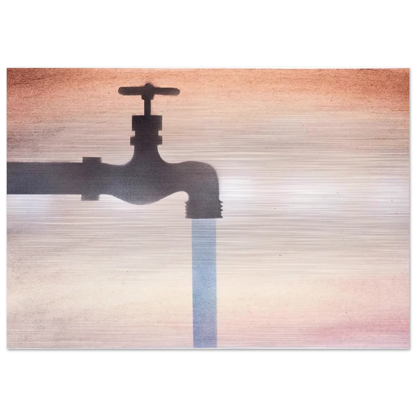 FAUCET - Edward Ruscha Brushed Aluminum Print - 70x100 cm / 28x40 inches | Edward Ruscha Aluminum Print | Edward Ruscha Prints
