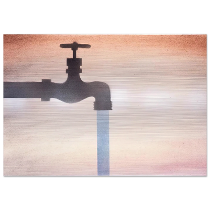 FAUCET - Edward Ruscha Brushed Aluminum Print - 70x100 cm / 28x40 inches | Edward Ruscha Aluminum Print | Edward Ruscha Prints