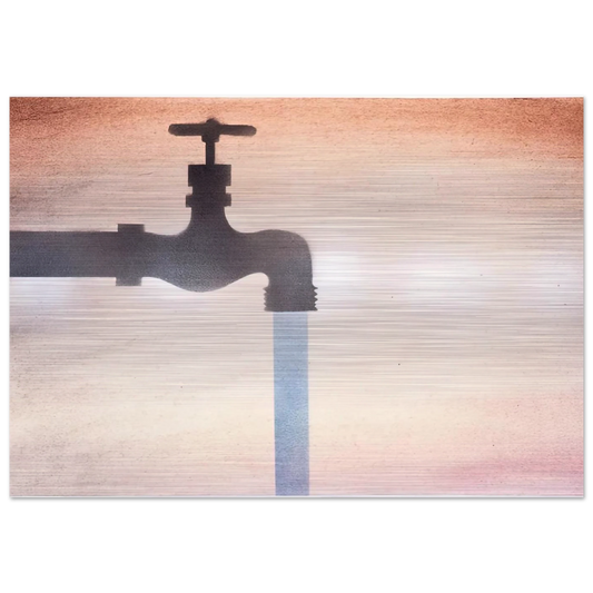 FAUCET - Edward Ruscha Brushed Aluminum Print - 70x100 cm / 28x40 inches | Edward Ruscha Aluminum Print | Edward Ruscha Prints