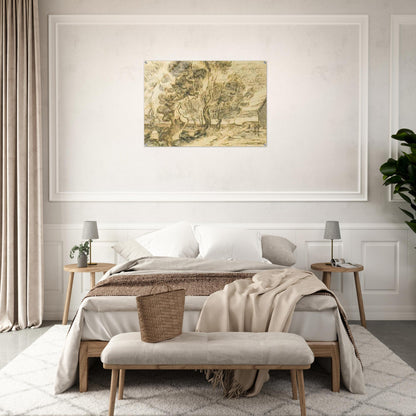 A Corner of the Asylum and the Garden with a Heavy, sawn-off Tree - Vincent van Gogh Acrylic Print - 70x100 cm / 28x40″ inches | Vincent van Gogh Wall Art | Vincent van Gogh Prints