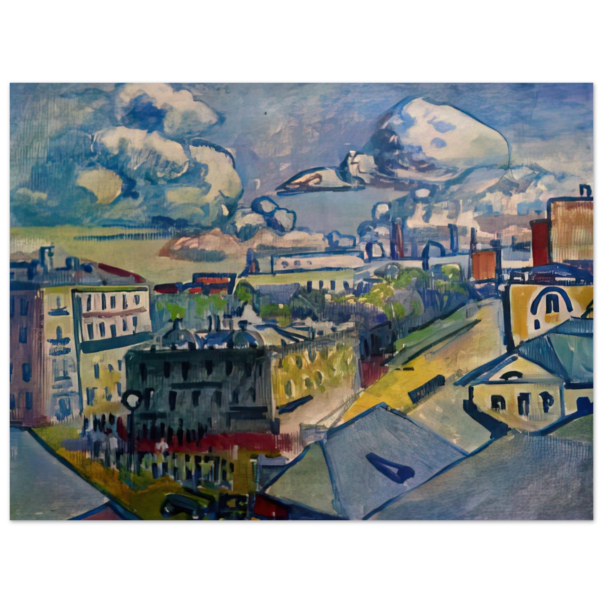 Wassily Kandinsky - MOSCOW ZUBOVSKAYA SQUARE STUDY 1916 Fine Art Poster - Default Title