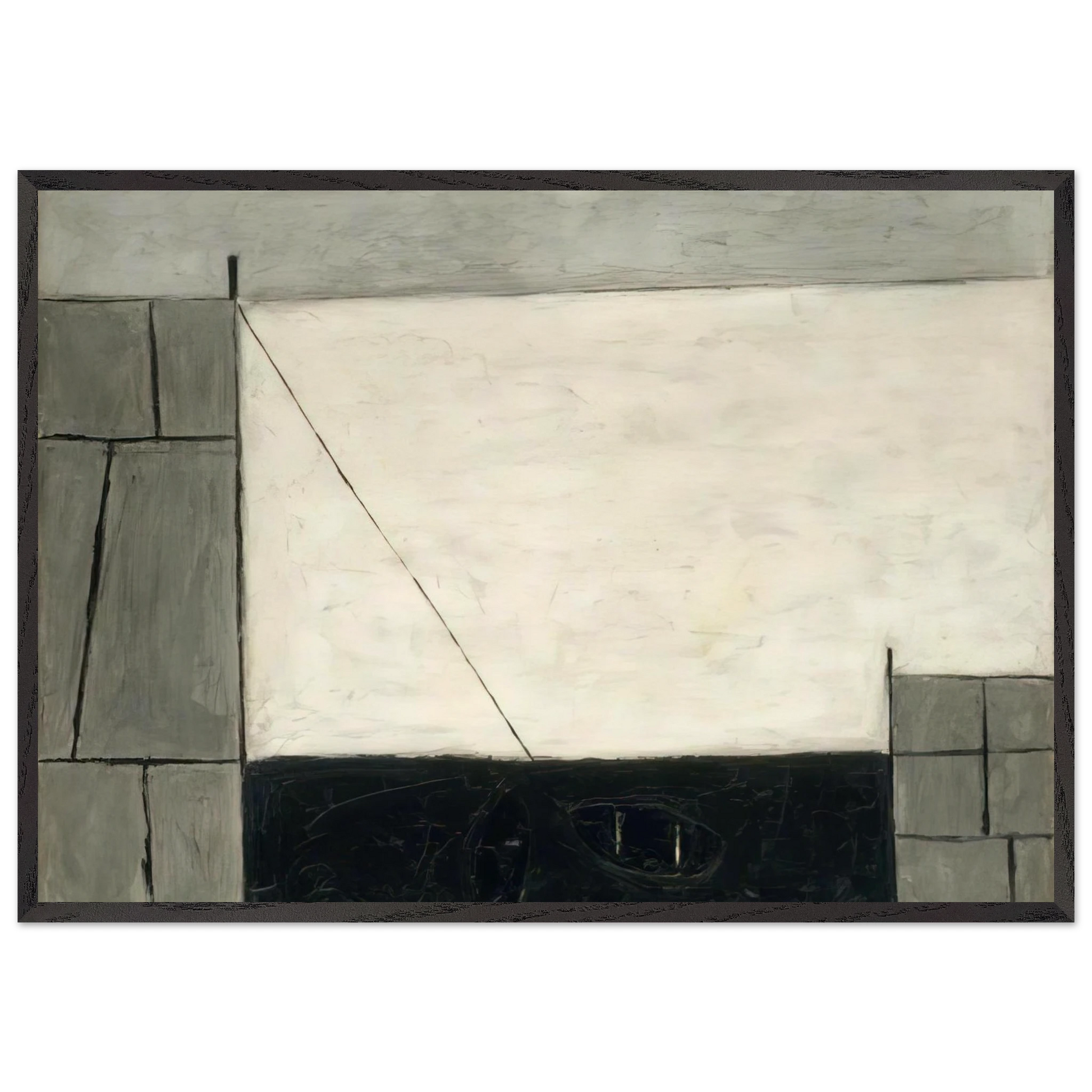 Cornish Harbour - 1951 - William Scott Framed Art Print – Black Wooden Frame - Default Title - -Framed Art Print