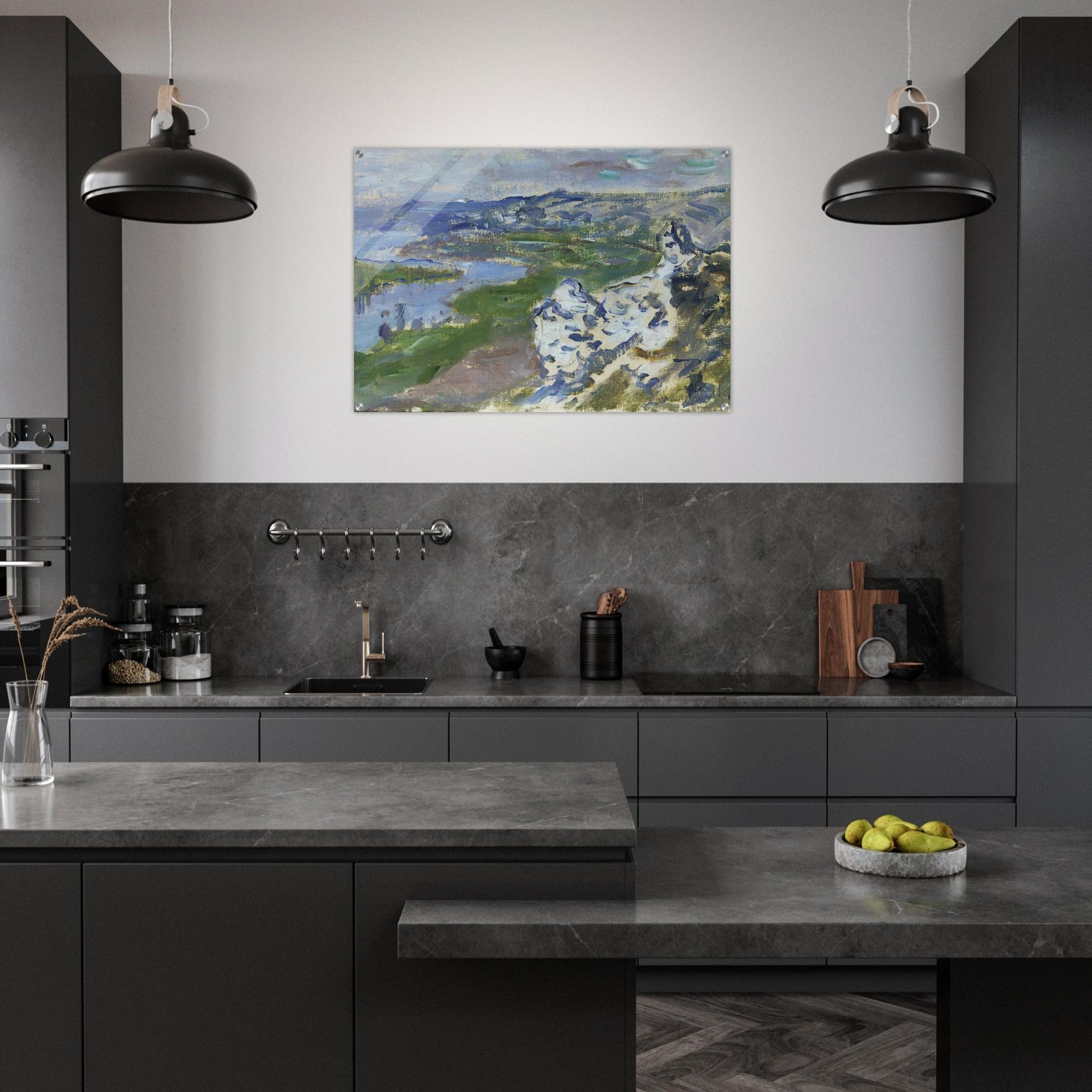 The Seine, seen from the heights Chantemesle - claude monet Acrylic Print - 70x100 cm / 28x40″ inches