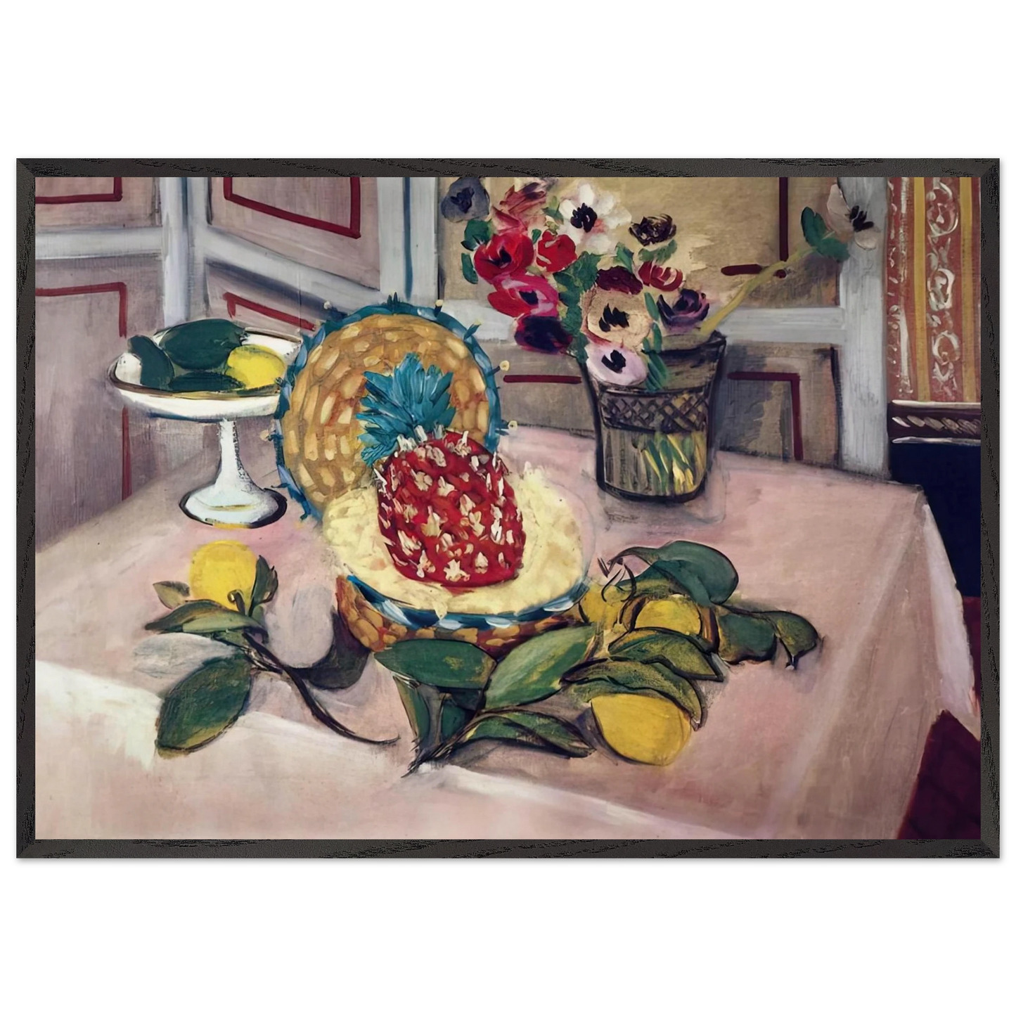 STILL LIFE WITH PINEAPPLES 1940 - Henri Matisse Framed Art Print – Black Wooden Frame - Default Title - -Framed Art Print