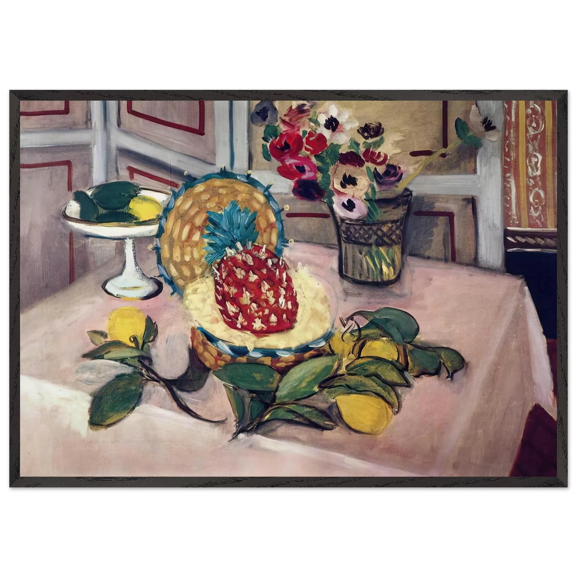 STILL LIFE WITH PINEAPPLES 1940 - Henri Matisse Framed Art Print – Black Wooden Frame - Default Title - -Framed Art Print
