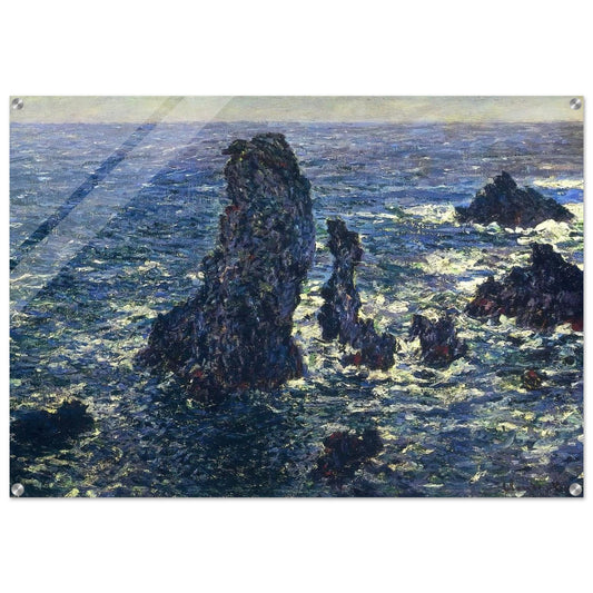 The Pyramids, Cliffs at Belle-Ile - claude monet Acrylic Print - 70x100 cm / 28x40″ inches | claude monet Wall Art | claude monet Prints