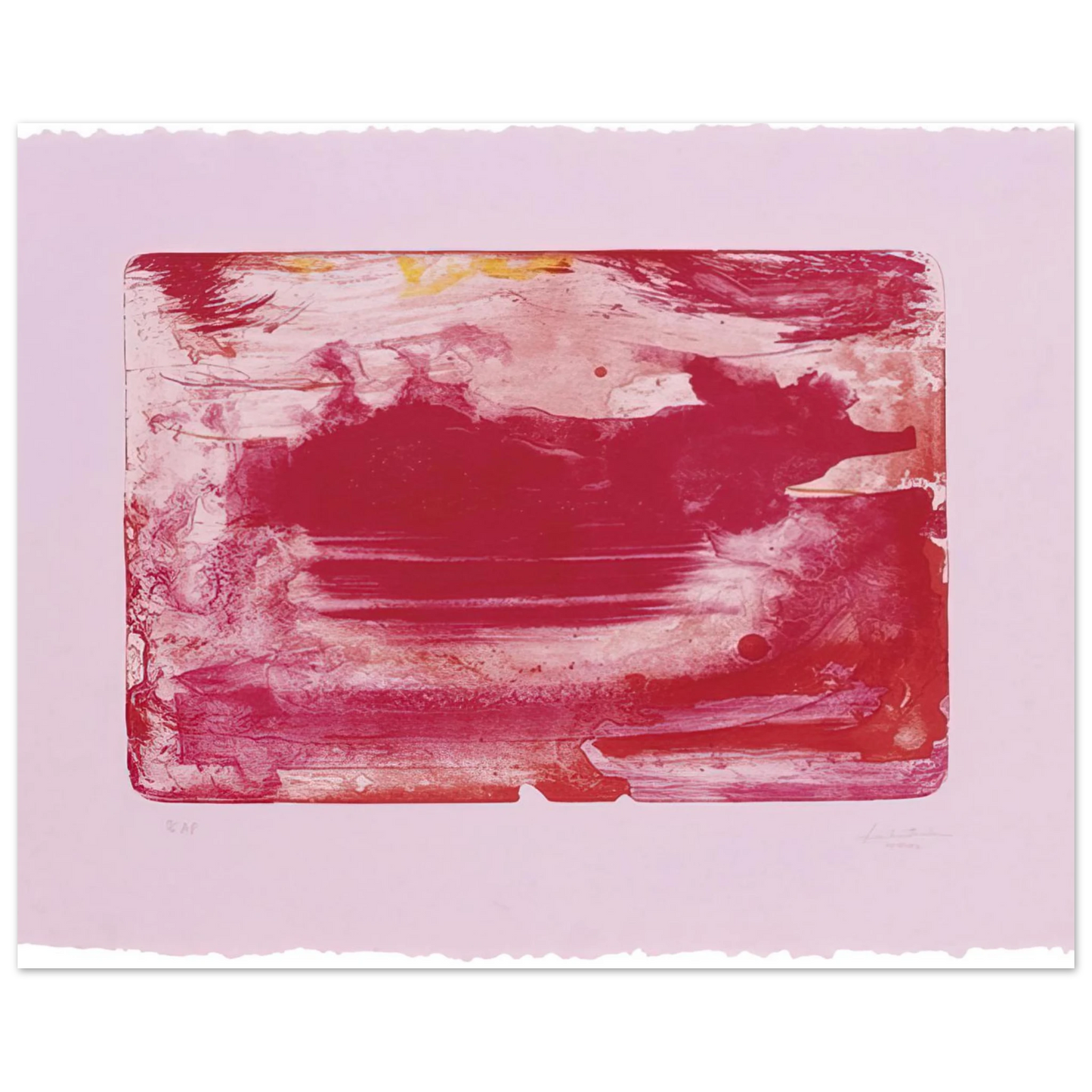 Helen Frankenthaler - The Red Sea - 1982 Wall art - 13x18 cm / 5x7 inches - Premium Wooden Framed Poster With Fine Art Paper - Wood frame