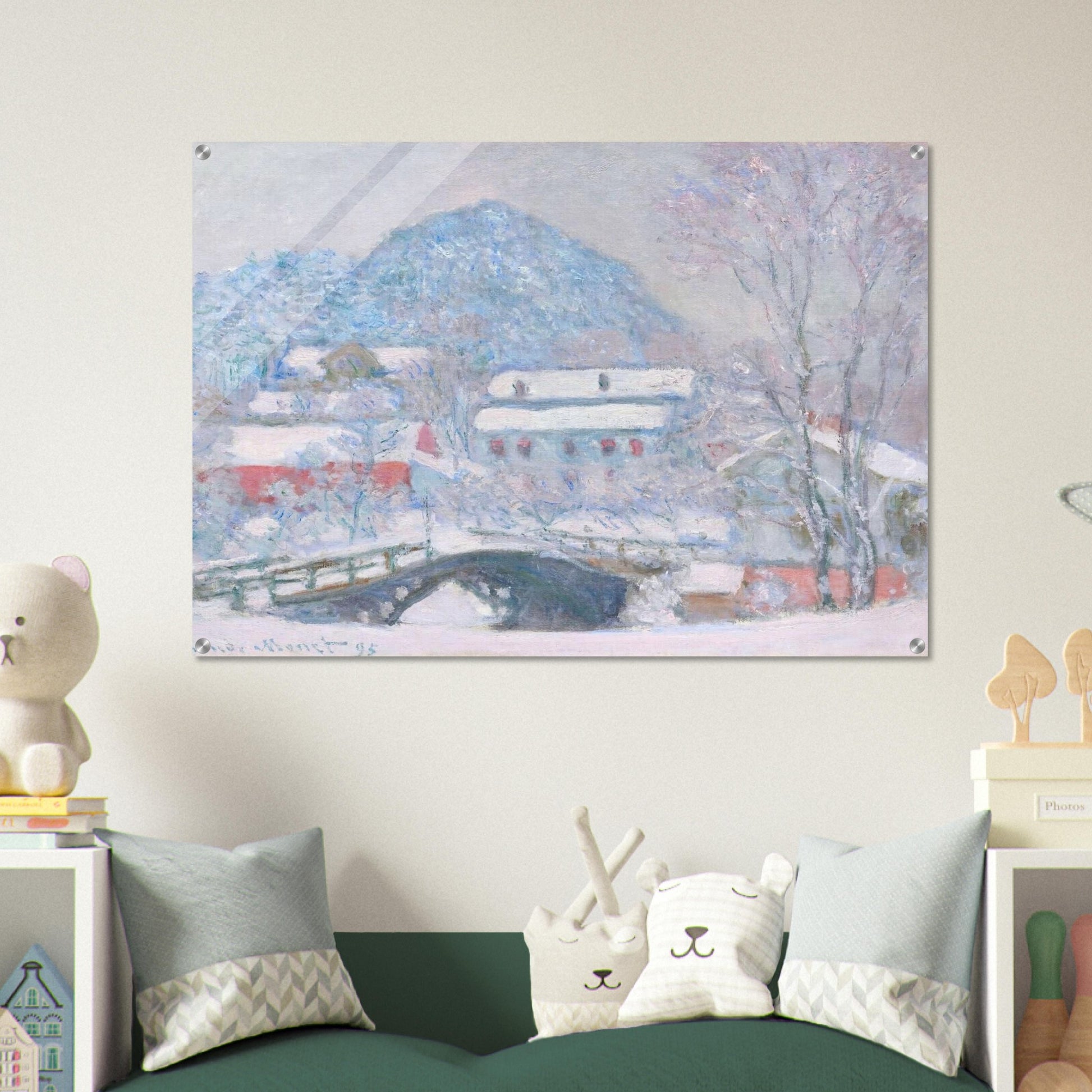 Norway, Sandviken Village in the Snow - claude monet Acrylic Print - 70x100 cm / 28x40″ inches